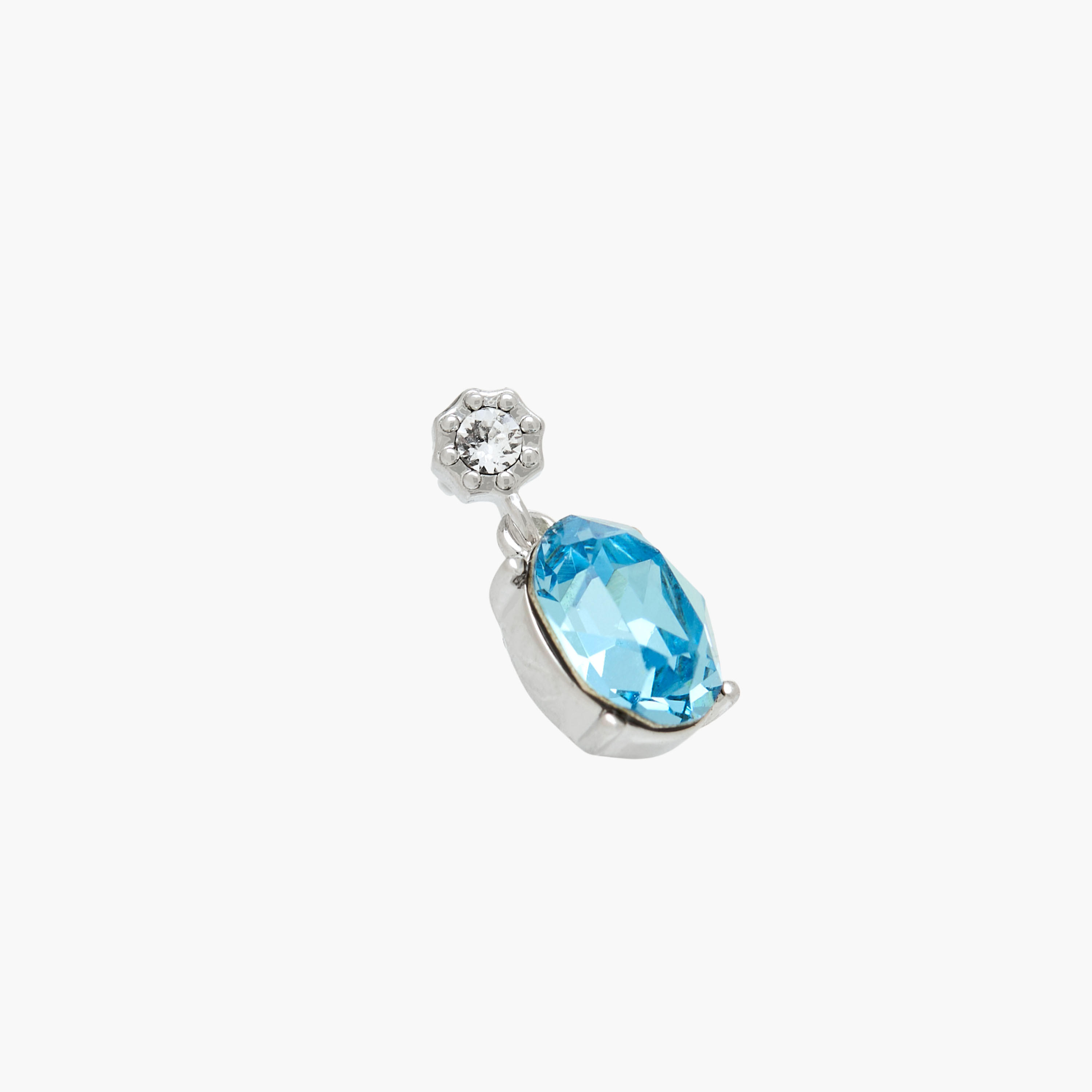 Silver Tone Swarovski Stone Embellished Drop Earrings with Pushback Closure-women-watchesandjewellery-jewellery-earrings-image-3
