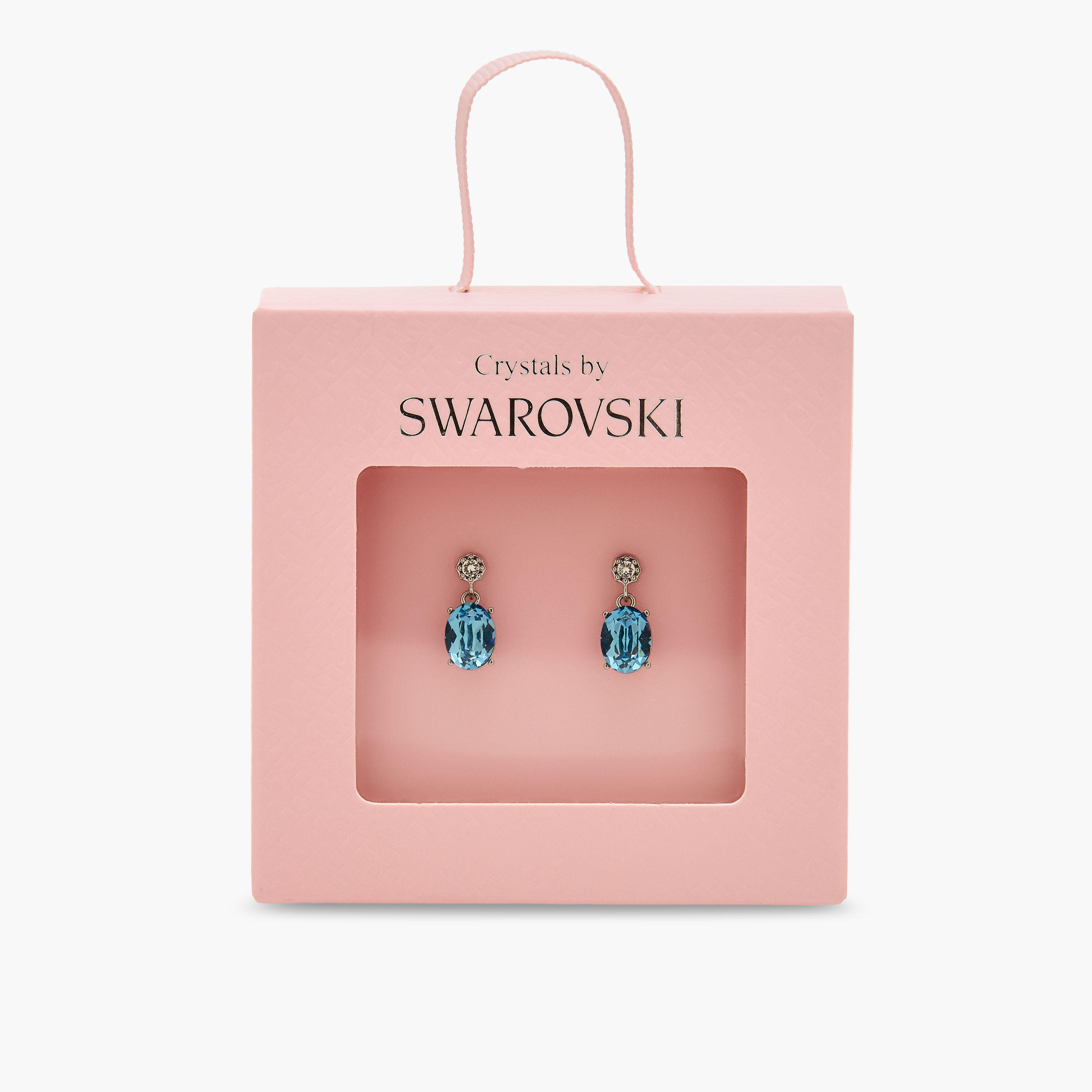 Silver Tone Swarovski Stone Embellished Drop Earrings with Pushback Closure-women-watchesandjewellery-jewellery-earrings-image-5