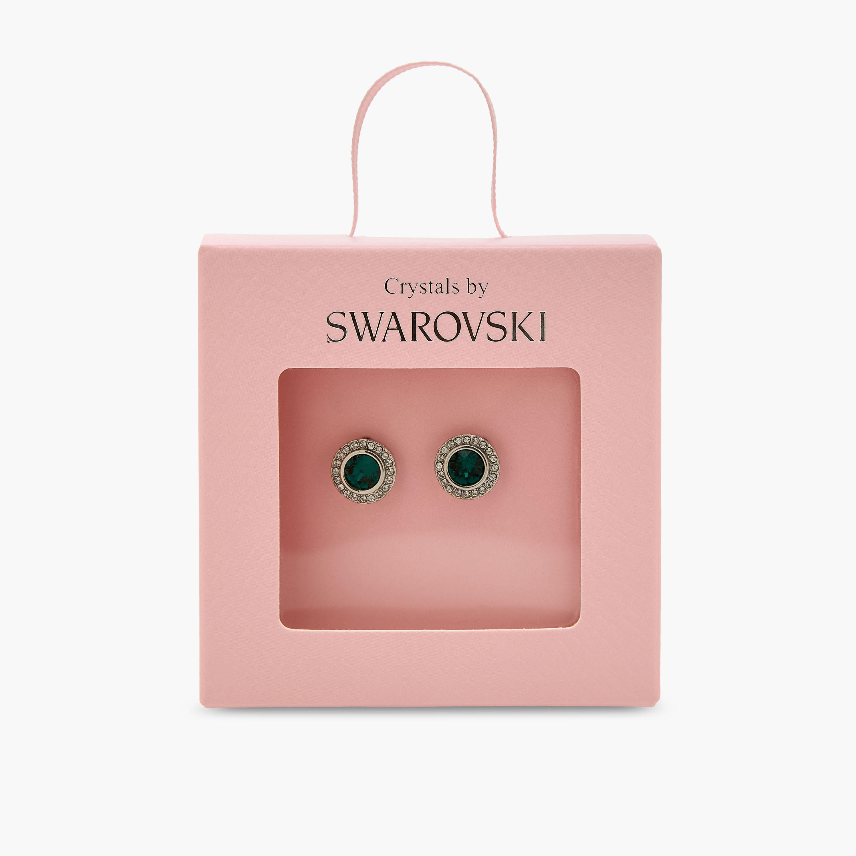Silver Tone Swarovski Stone Embellished Earrings with Pushback Closure-women-watchesandjewellery-jewellery-earrings-image-5