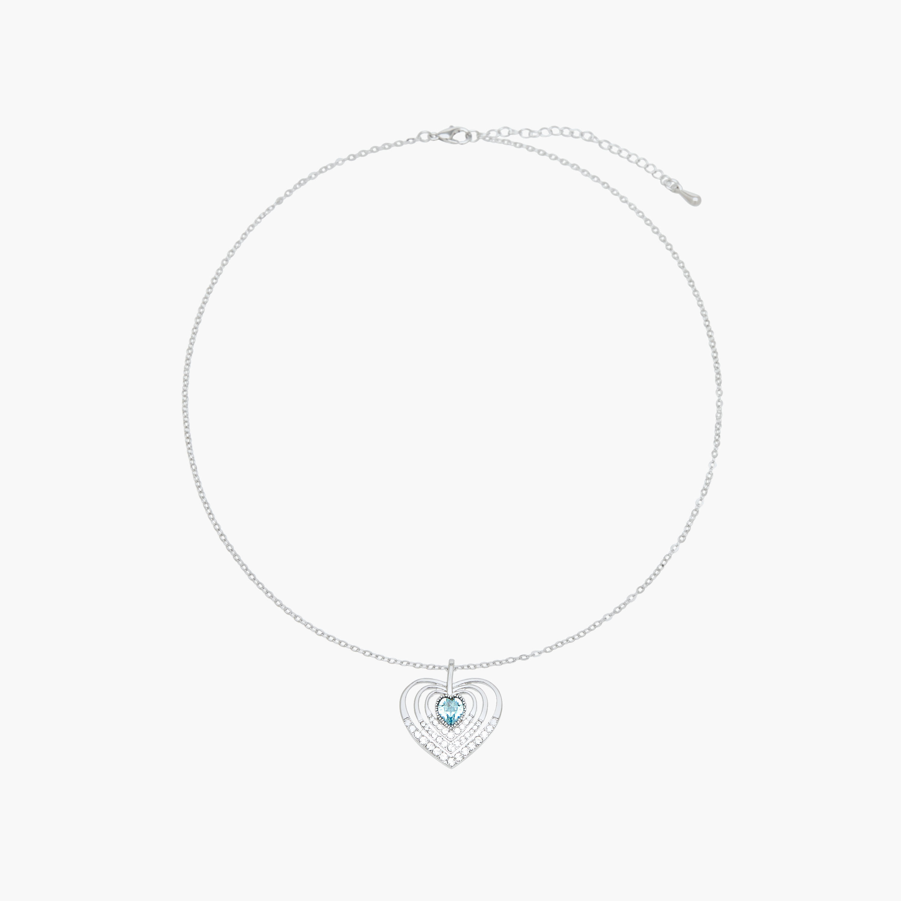 Silver Tone Necklace with Swarovski Heart Pendant-women-watchesandjewellery-jewellery-necklacesandpendants-image-1