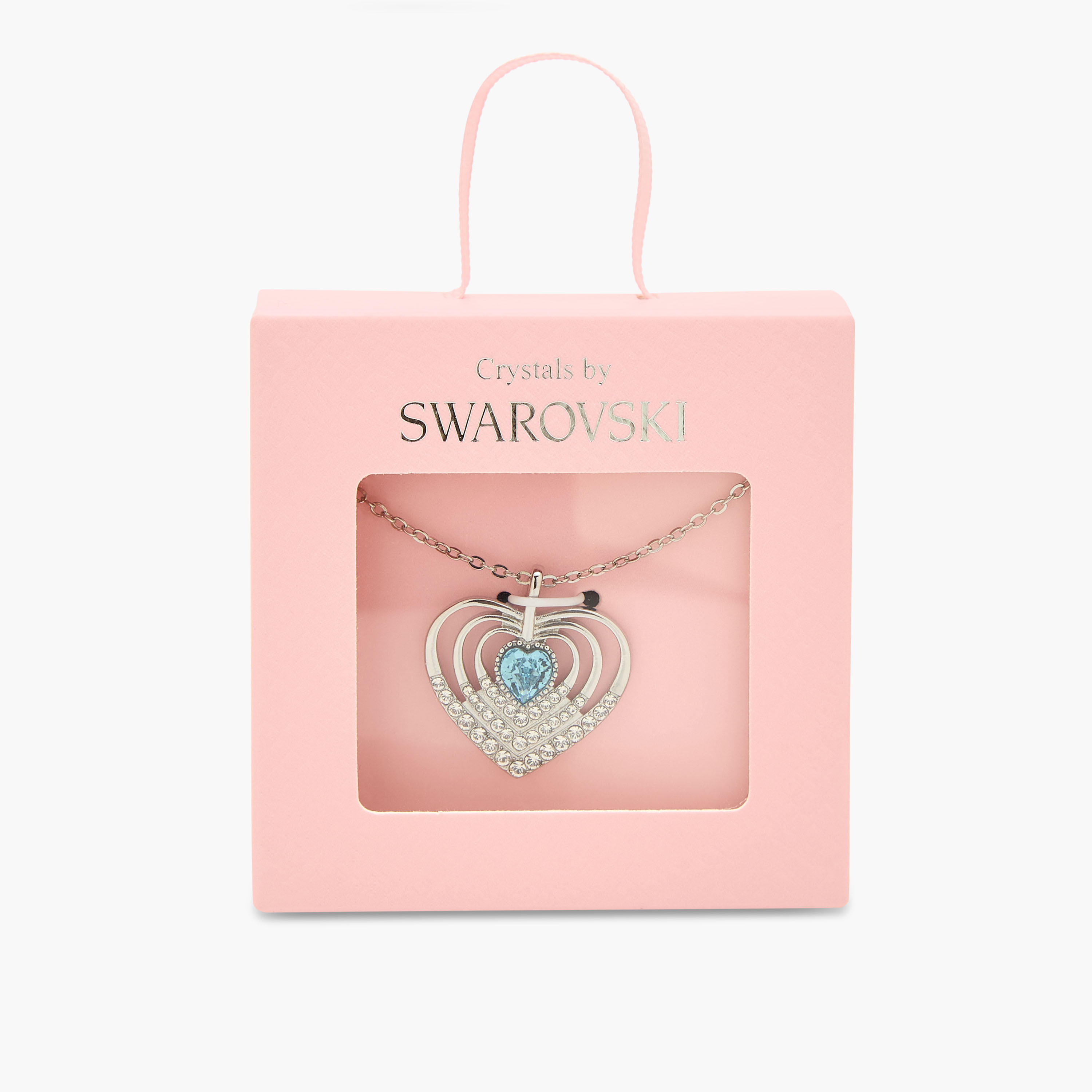 Silver Tone Necklace with Swarovski Heart Pendant-women-watchesandjewellery-jewellery-necklacesandpendants-image-5