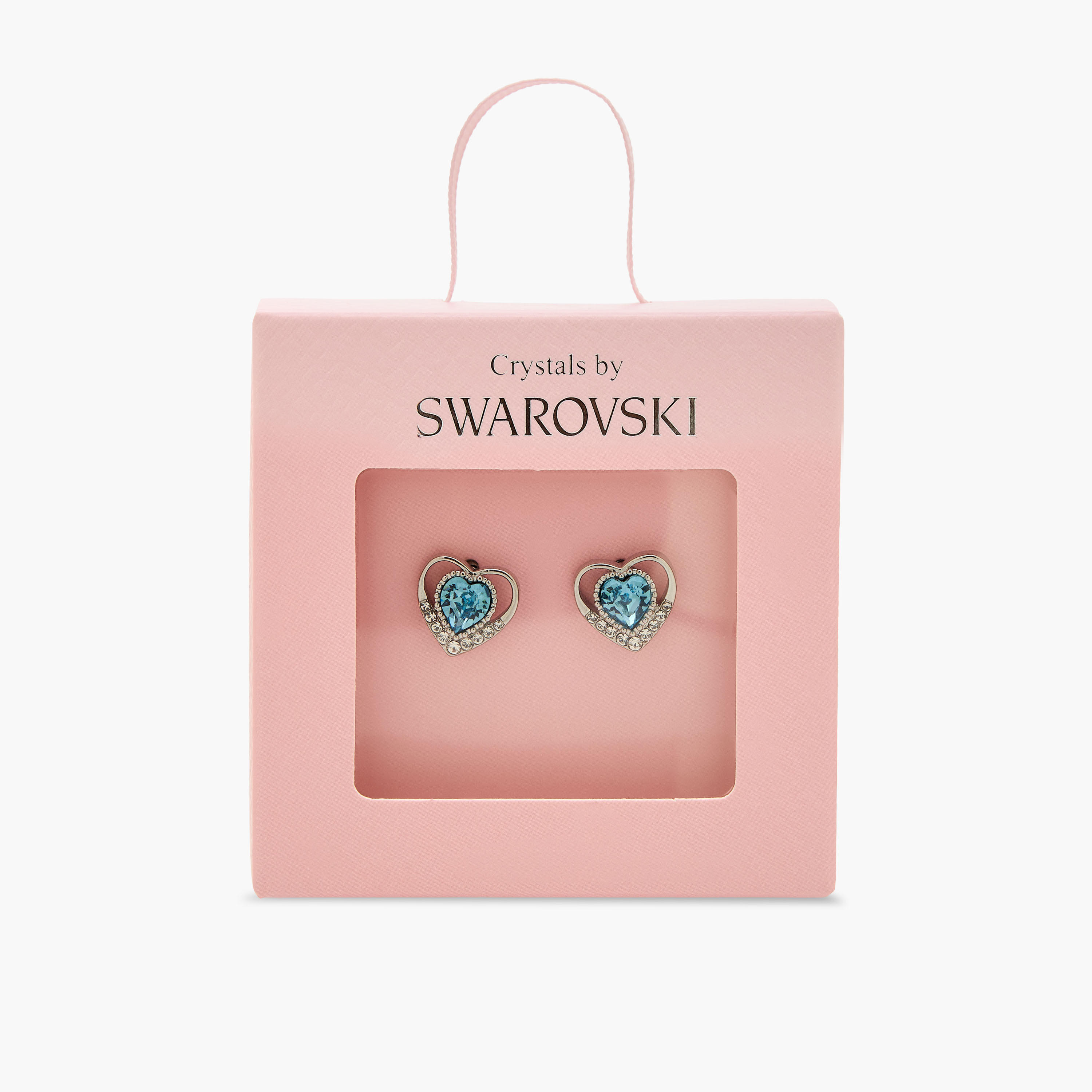 Silver Tone Swarovski Stone Embellished Stud Earrings with Pushback Closure-women-watchesandjewellery-jewellery-earrings-image-5