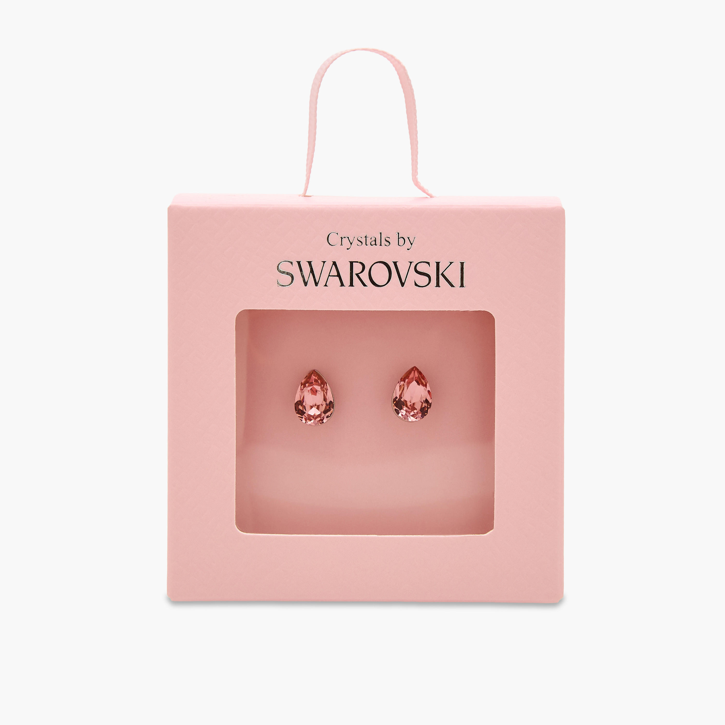 Silver Tone Swarovski Stone Embellished Stud Earrings with Pushback Closure-women-watchesandjewellery-jewellery-earrings-image-5