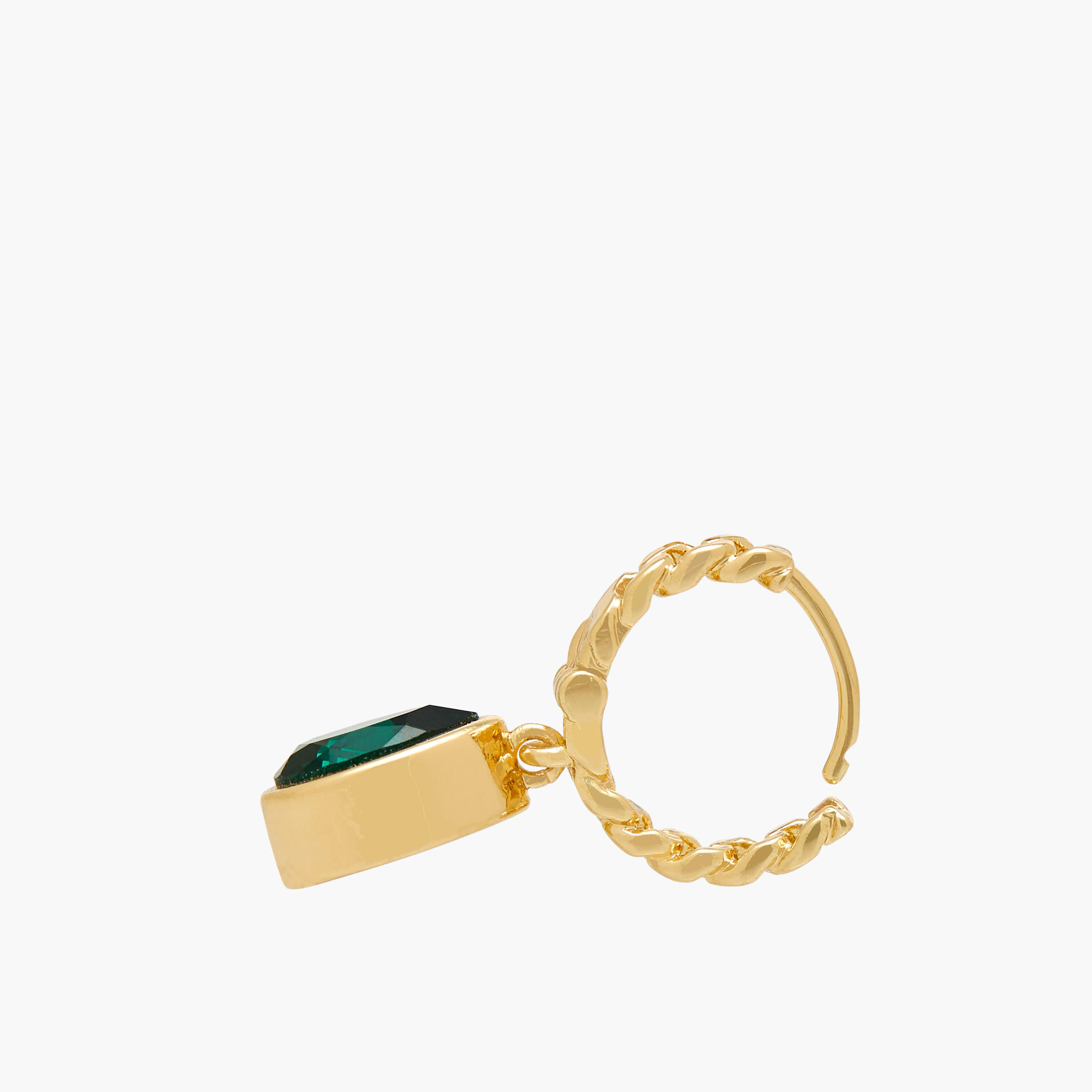 Gold Tone Swarovski Stone Embellished Hoop Earrings with Hinge Closure-women-watchesandjewellery-jewellery-earrings-image-4