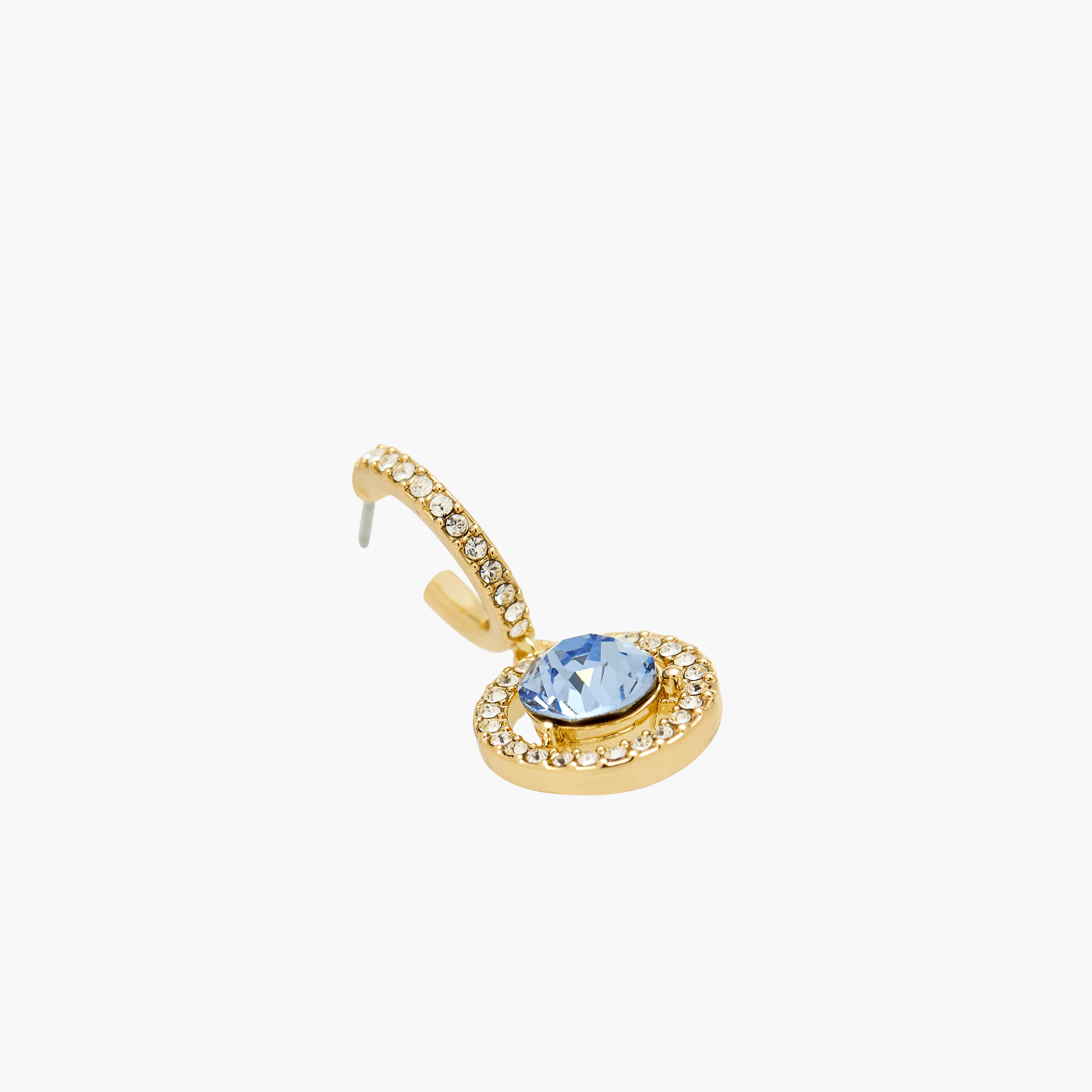 Gold Tone Swarovski Stone Embellished Hoop Earrings with Pushback Closure-women-watchesandjewellery-jewellery-earrings-image-3