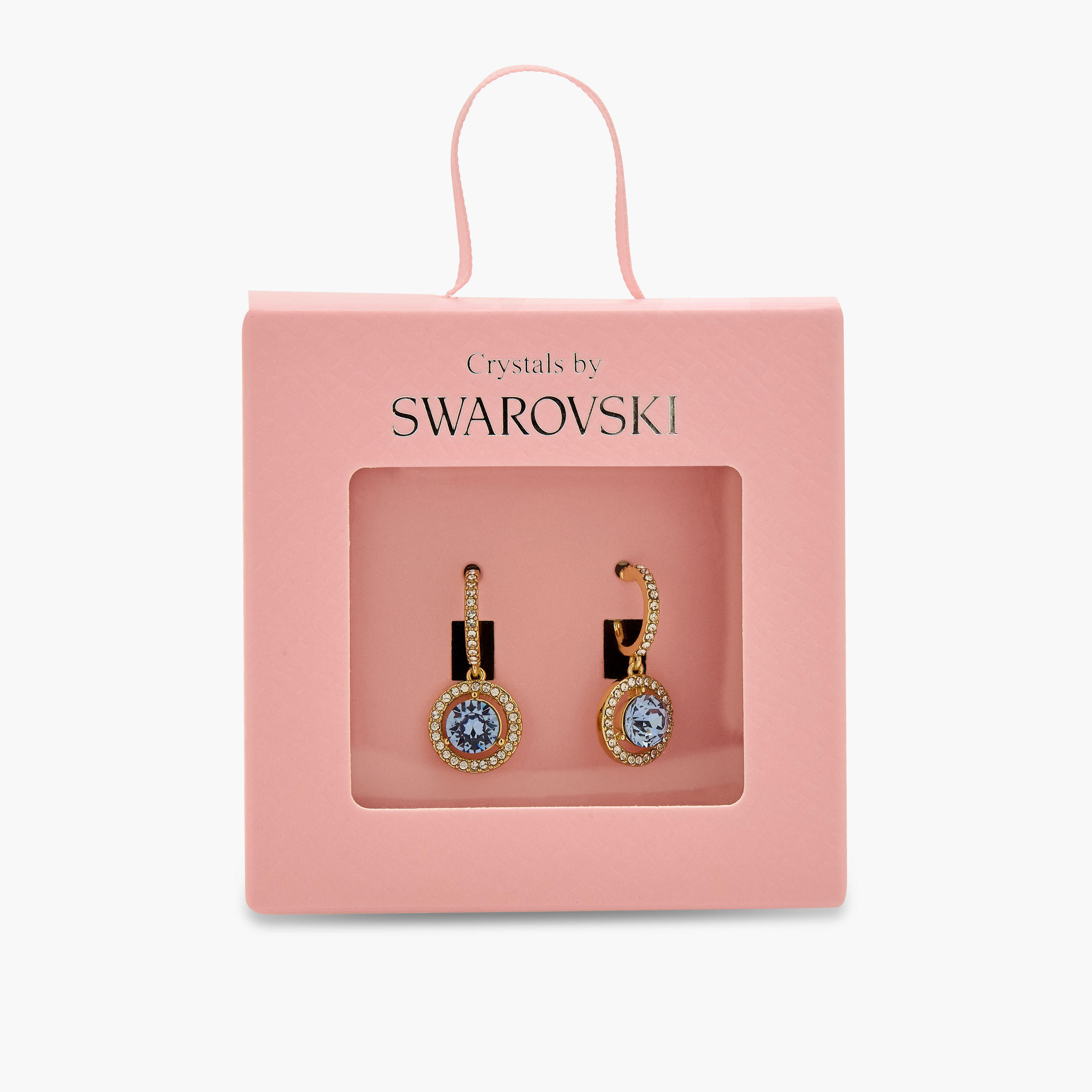 Gold Tone Swarovski Stone Embellished Hoop Earrings with Pushback Closure-women-watchesandjewellery-jewellery-earrings-image-5