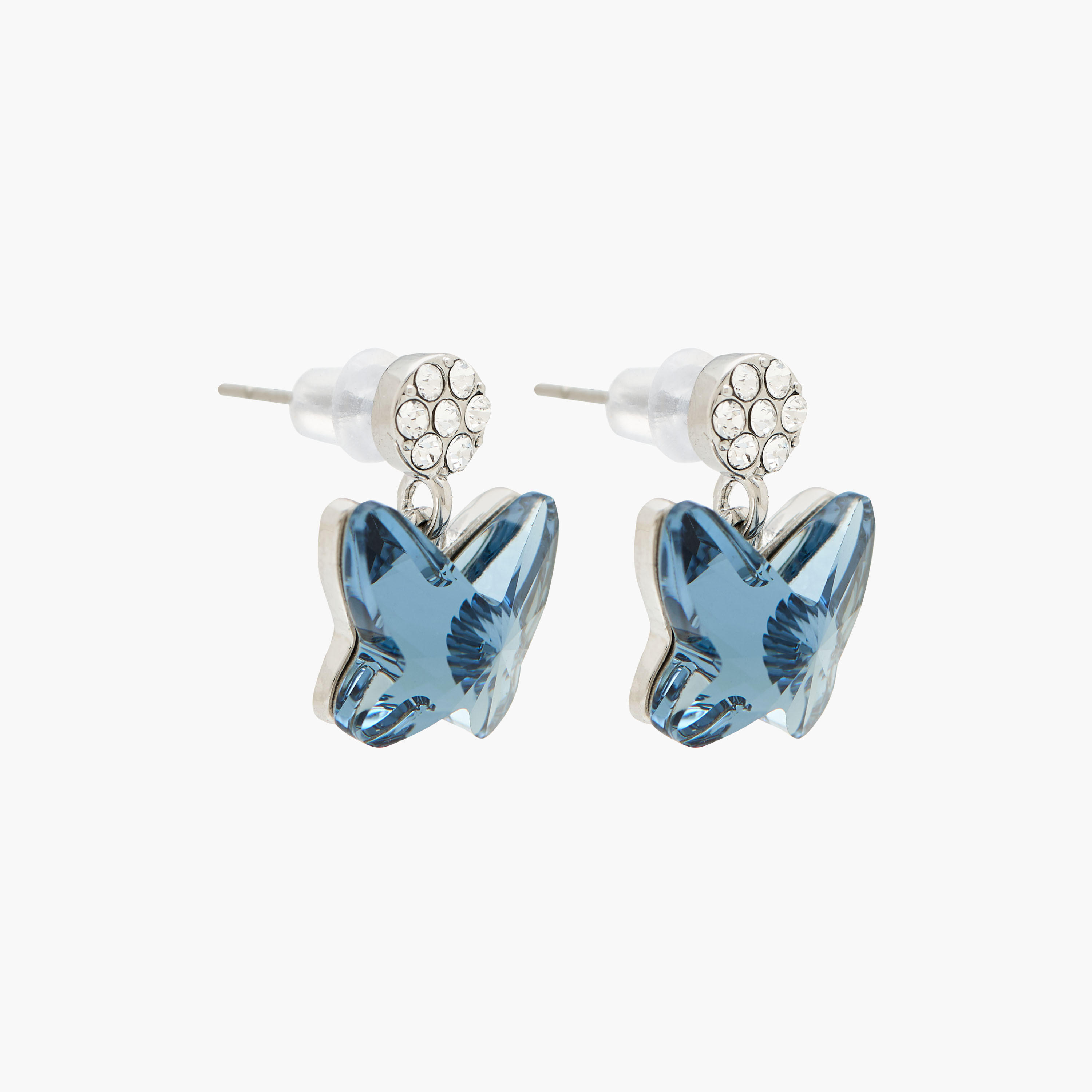 حلق فراشة بلون ذهبي وزينة حجر سواروفسكي ومكبس إغلاق-women-watchesandjewellery-jewellery-earrings-image-2