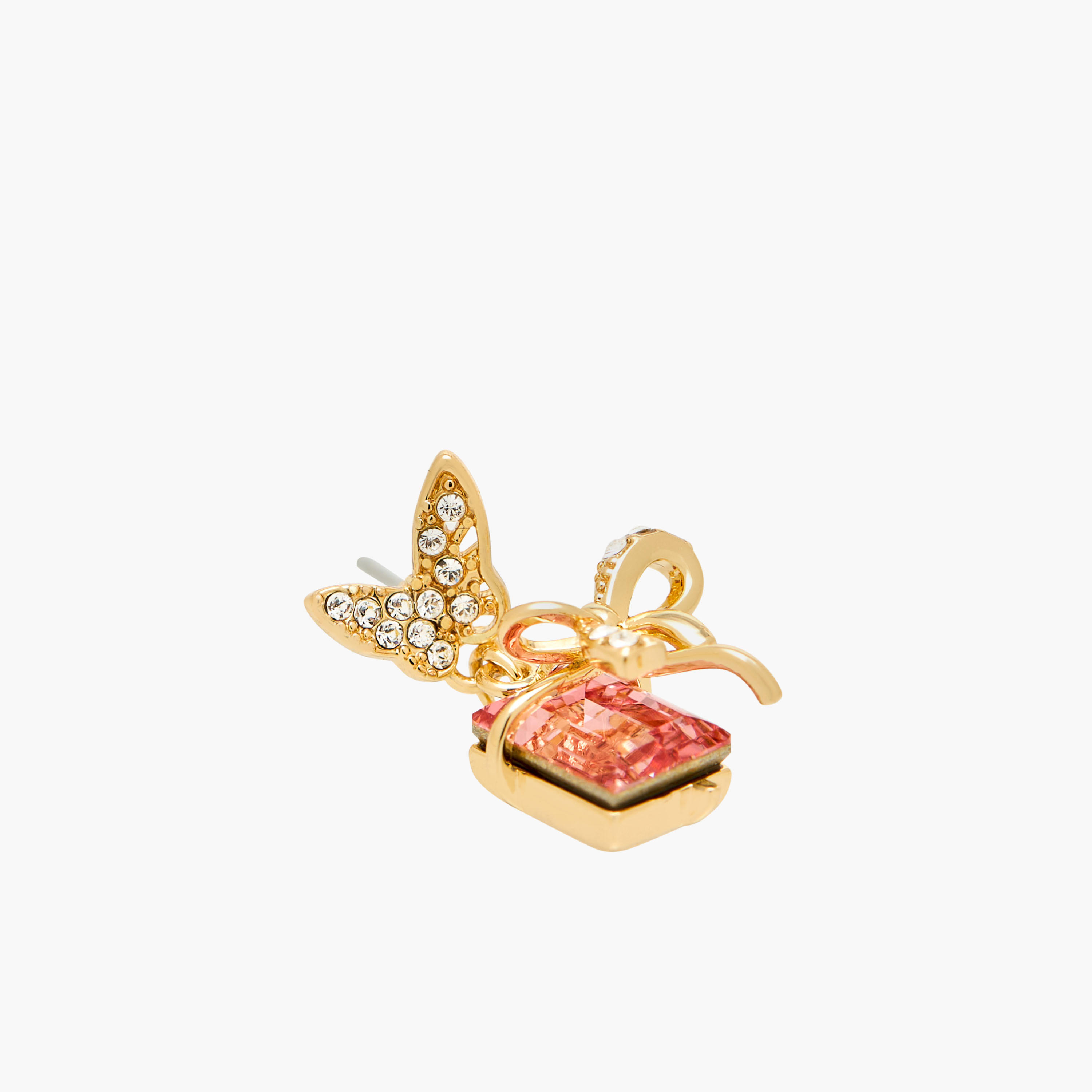 Gold Tone Swarovski Stone Embellished Dangling Earrings with Pushback Closure-women-watchesandjewellery-jewellery-earrings-image-3