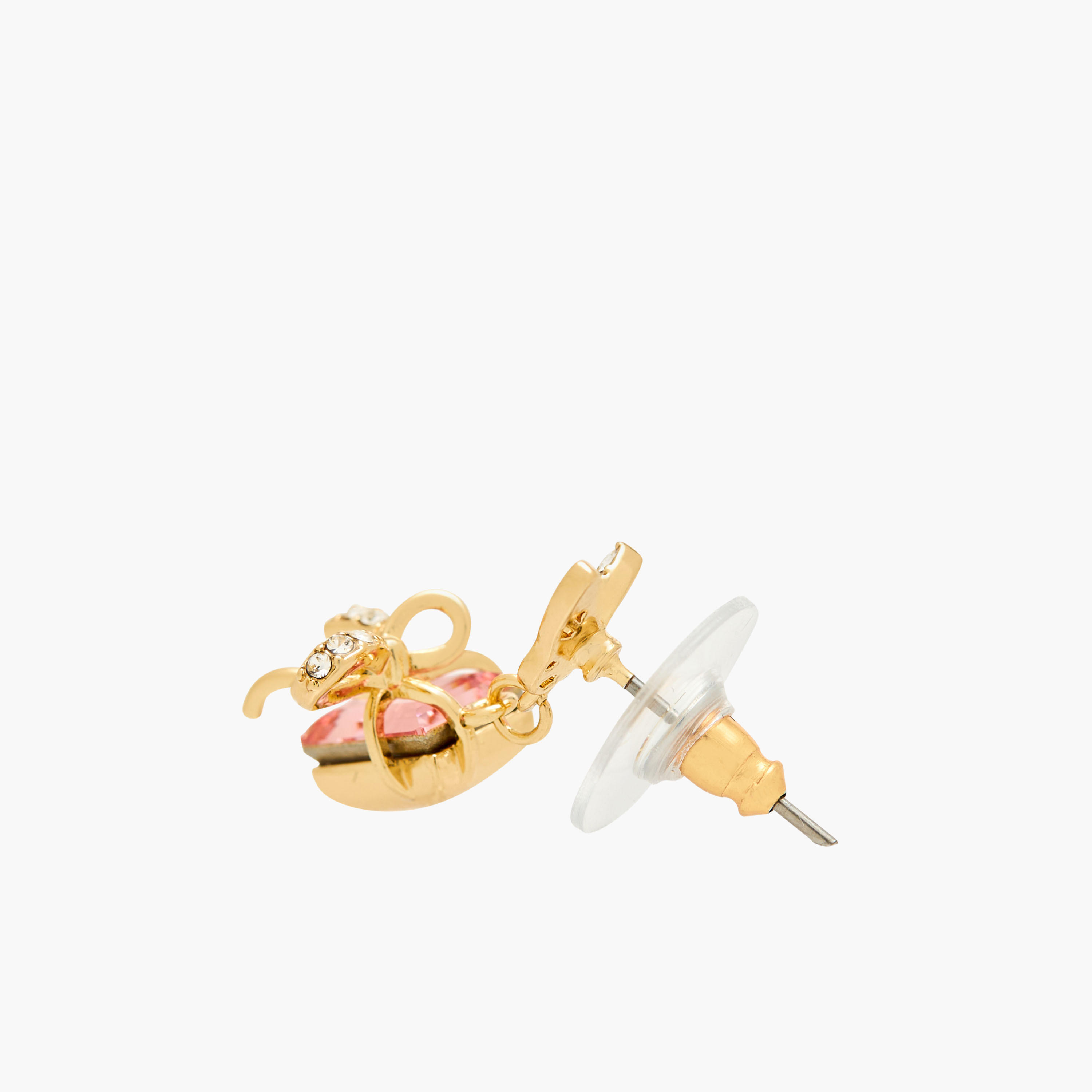 Gold Tone Swarovski Stone Embellished Dangling Earrings with Pushback Closure-women-watchesandjewellery-jewellery-earrings-image-4
