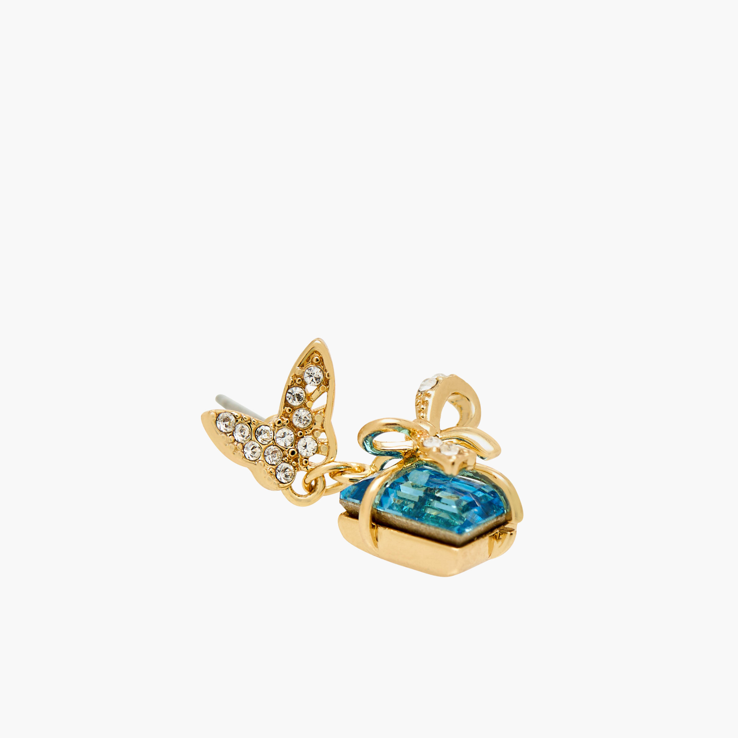 Gold Tone Swarovski Stone Embellished Dangling Earrings with Pushback Closure-women-watchesandjewellery-jewellery-earrings-image-3