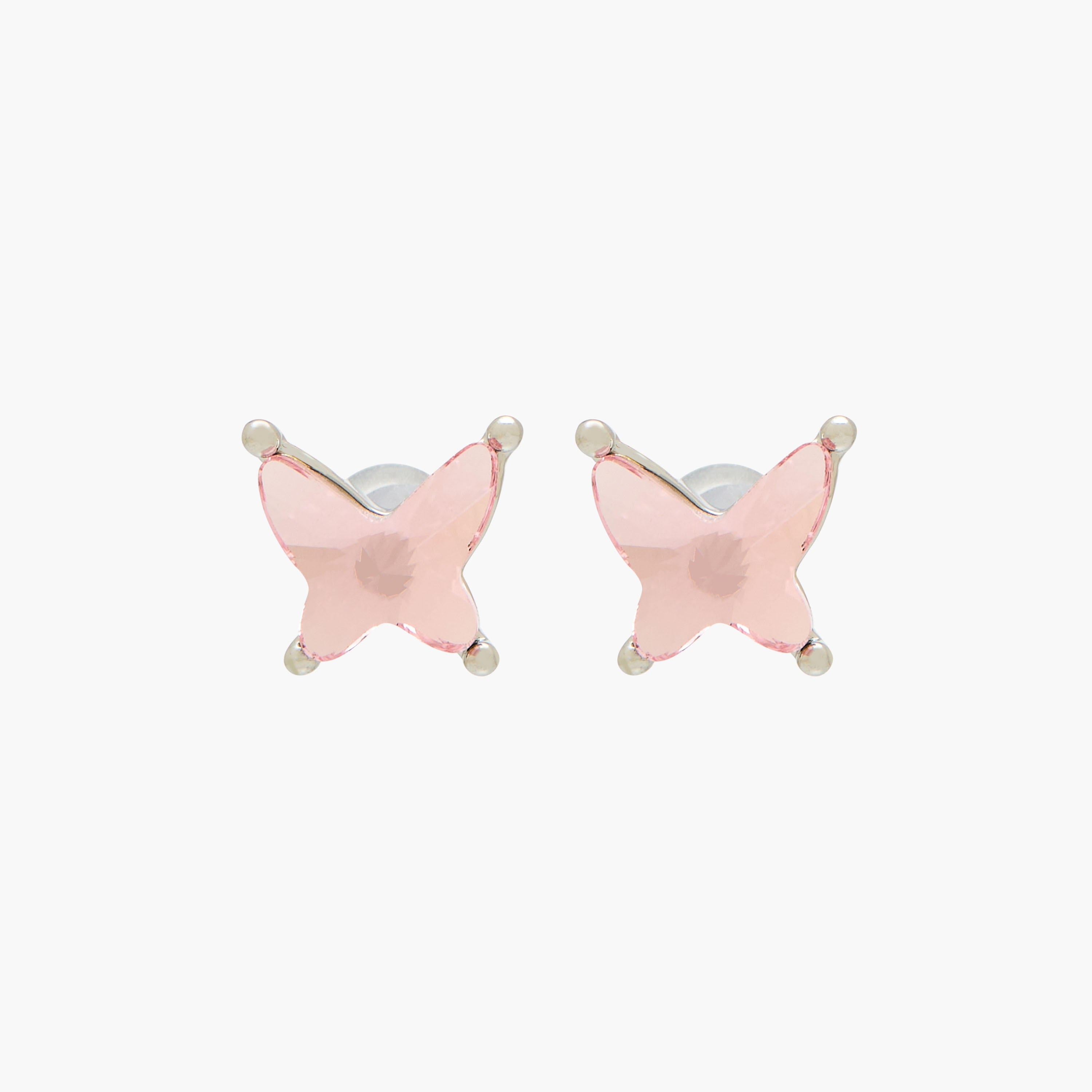 Silver Tone Swarovski Stone Embellished Stud Earrings with Pushback Closure-women-watchesandjewellery-jewellery-earrings-image-1