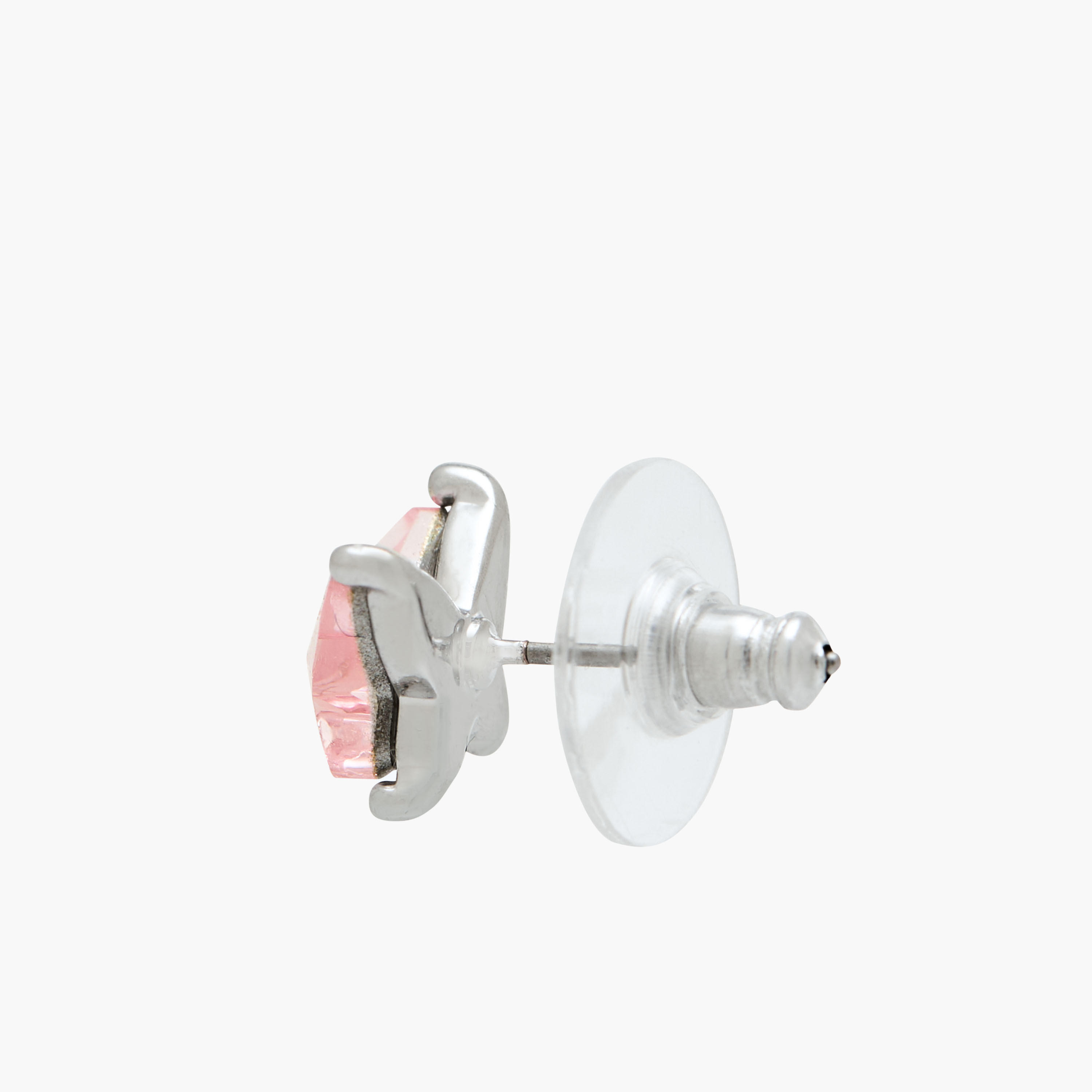 Silver Tone Swarovski Stone Embellished Stud Earrings with Pushback Closure-women-watchesandjewellery-jewellery-earrings-image-4