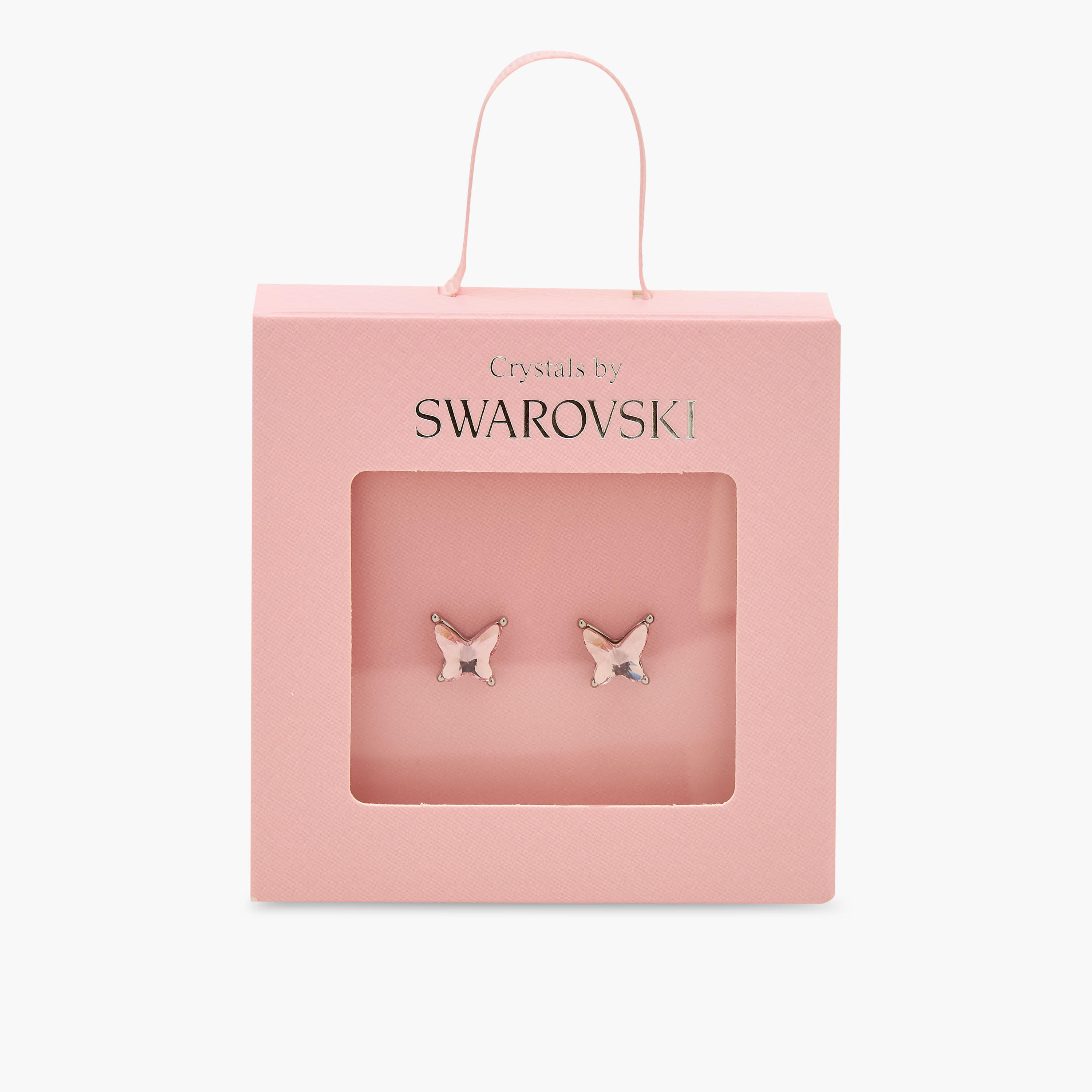 Silver Tone Swarovski Stone Embellished Stud Earrings with Pushback Closure-women-watchesandjewellery-jewellery-earrings-image-5