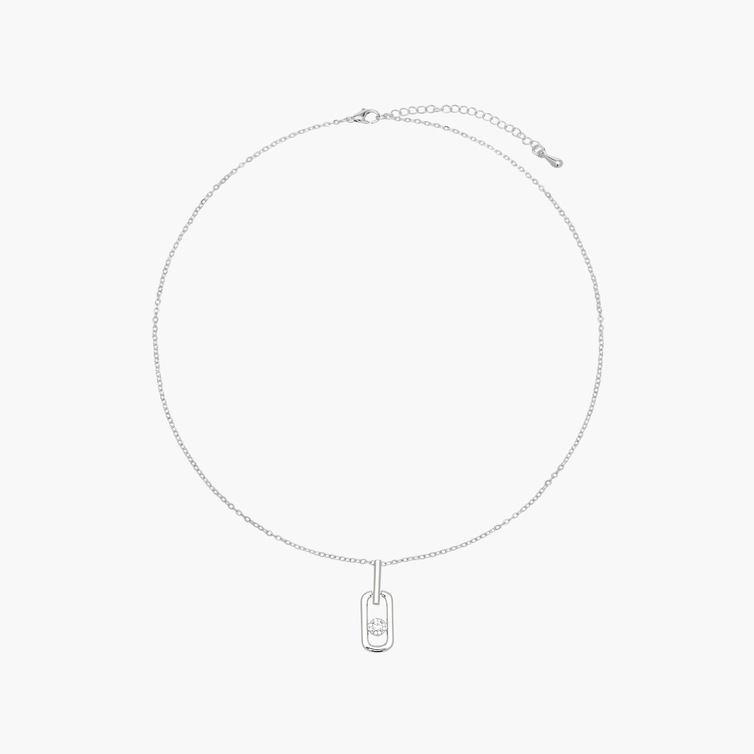 Silver Tone Necklace with Swarovski Stone Embellished Pendant-women-watchesandjewellery-jewellery-necklacesandpendants-image-1