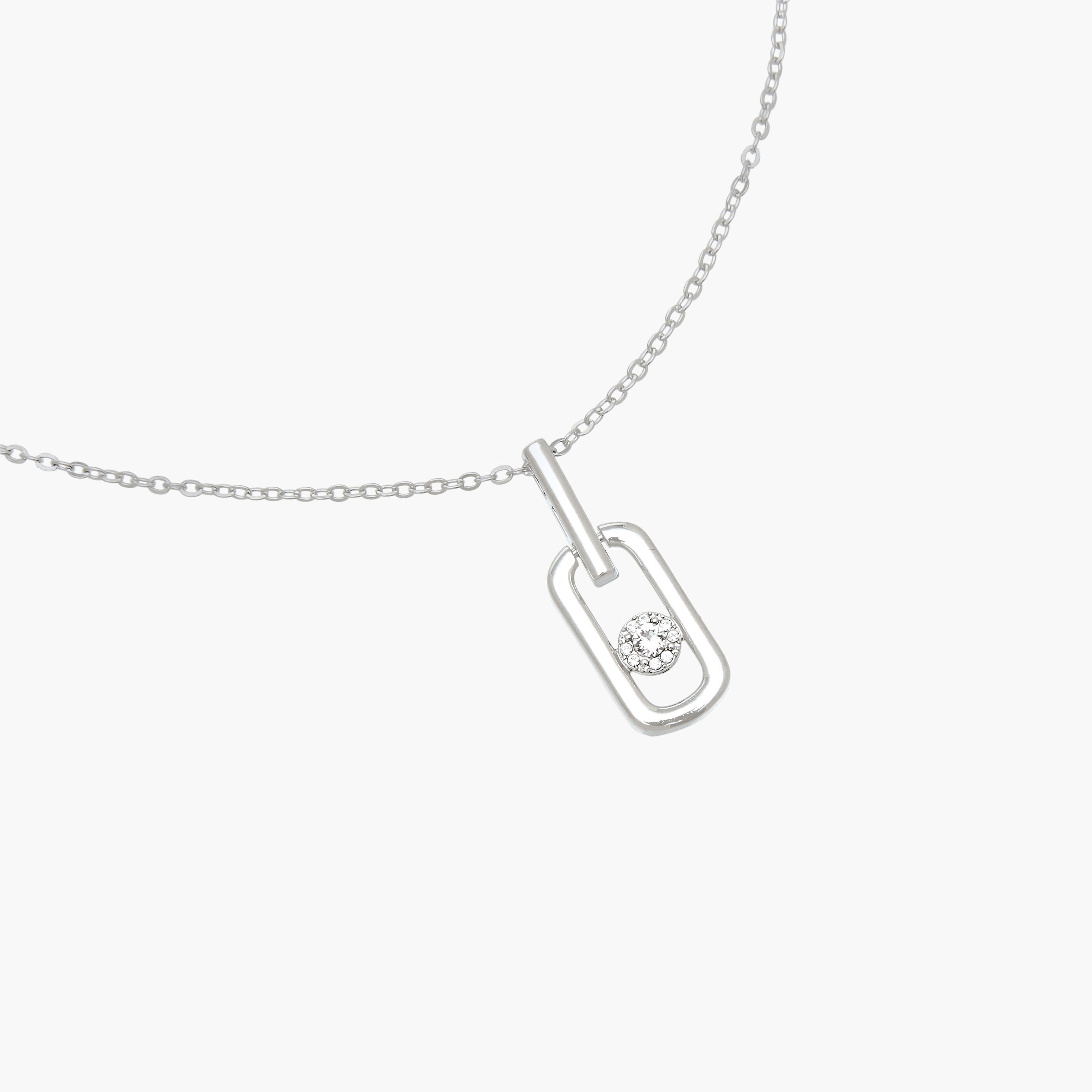 Silver Tone Necklace with Swarovski Stone Embellished Pendant-women-watchesandjewellery-jewellery-necklacesandpendants-image-2