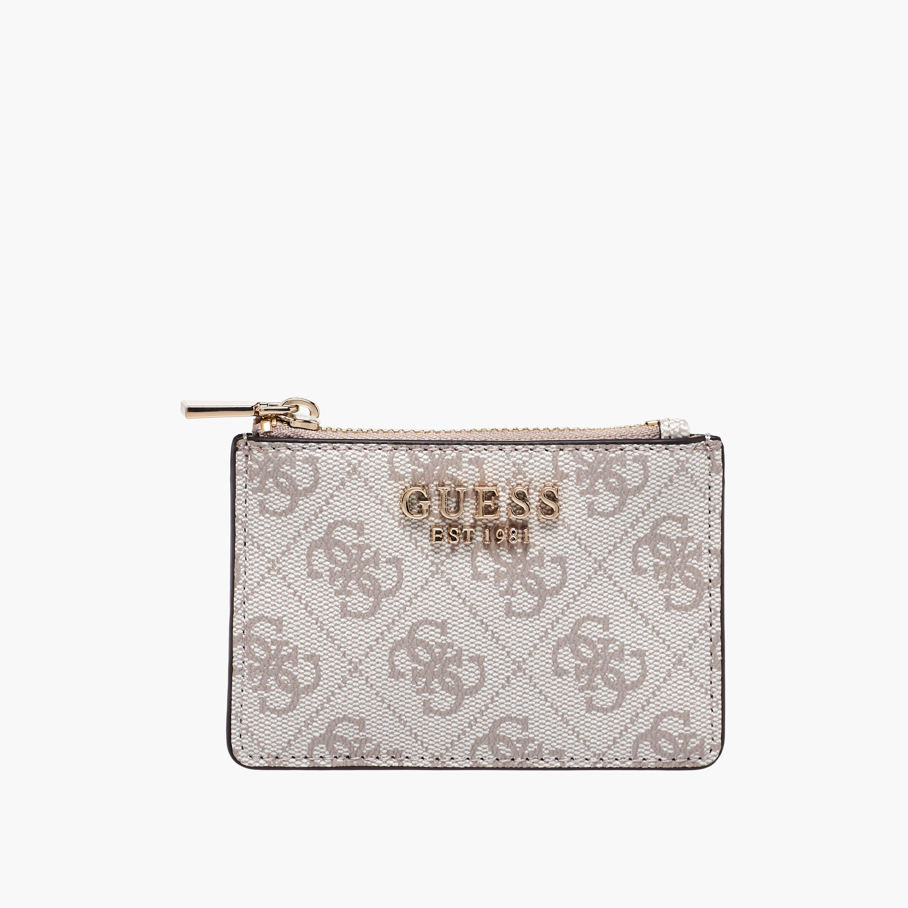 Guess Laurel II Monogram Print Card Holder with Zip Closure-women-bagsandwallets-wallets-image-1
