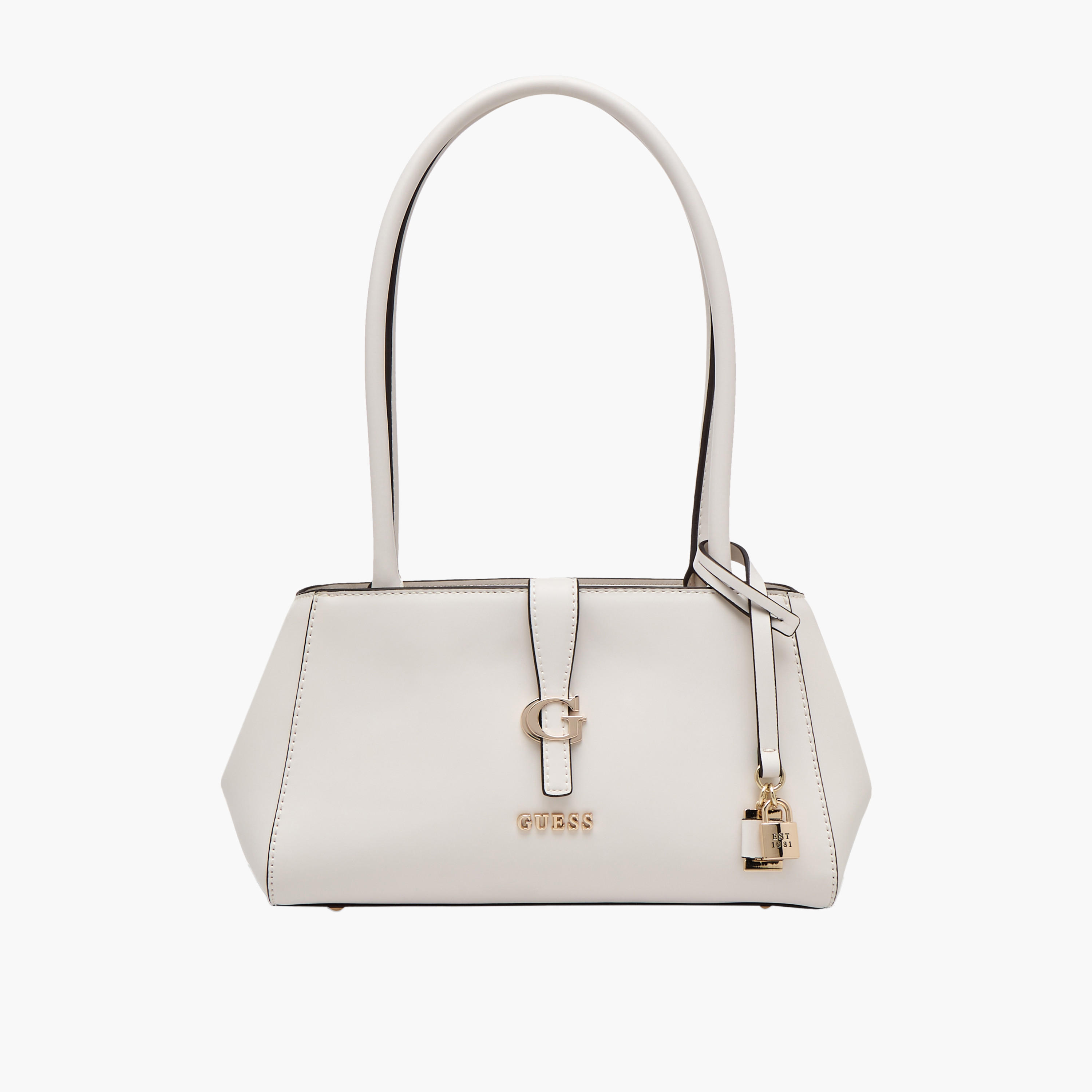 Guess Carrie Solid Shoulder Bag with Zip Closure-women-bagsandwallets-handbags-image-1