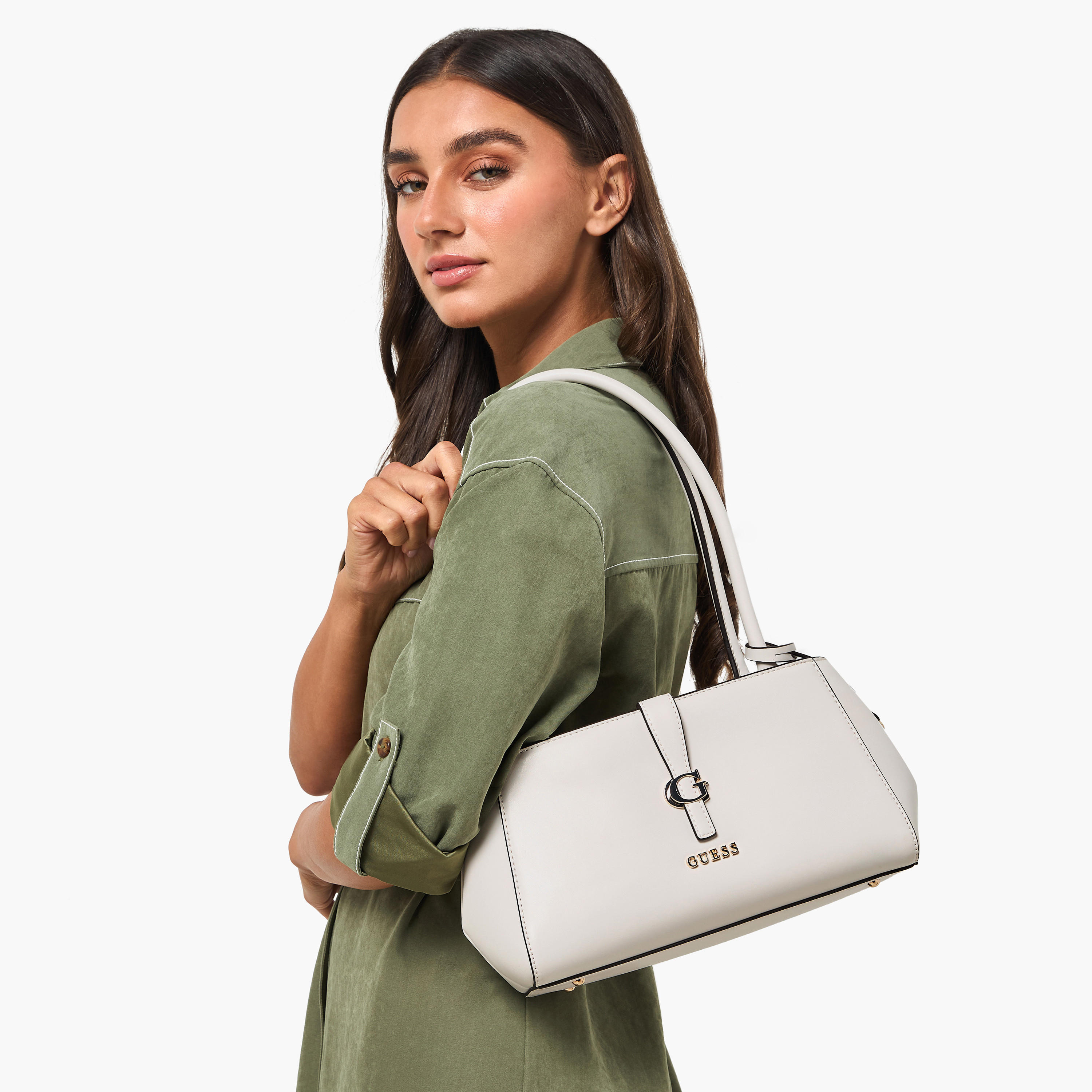 Guess Carrie Solid Shoulder Bag with Zip Closure-women-bagsandwallets-handbags-image-2