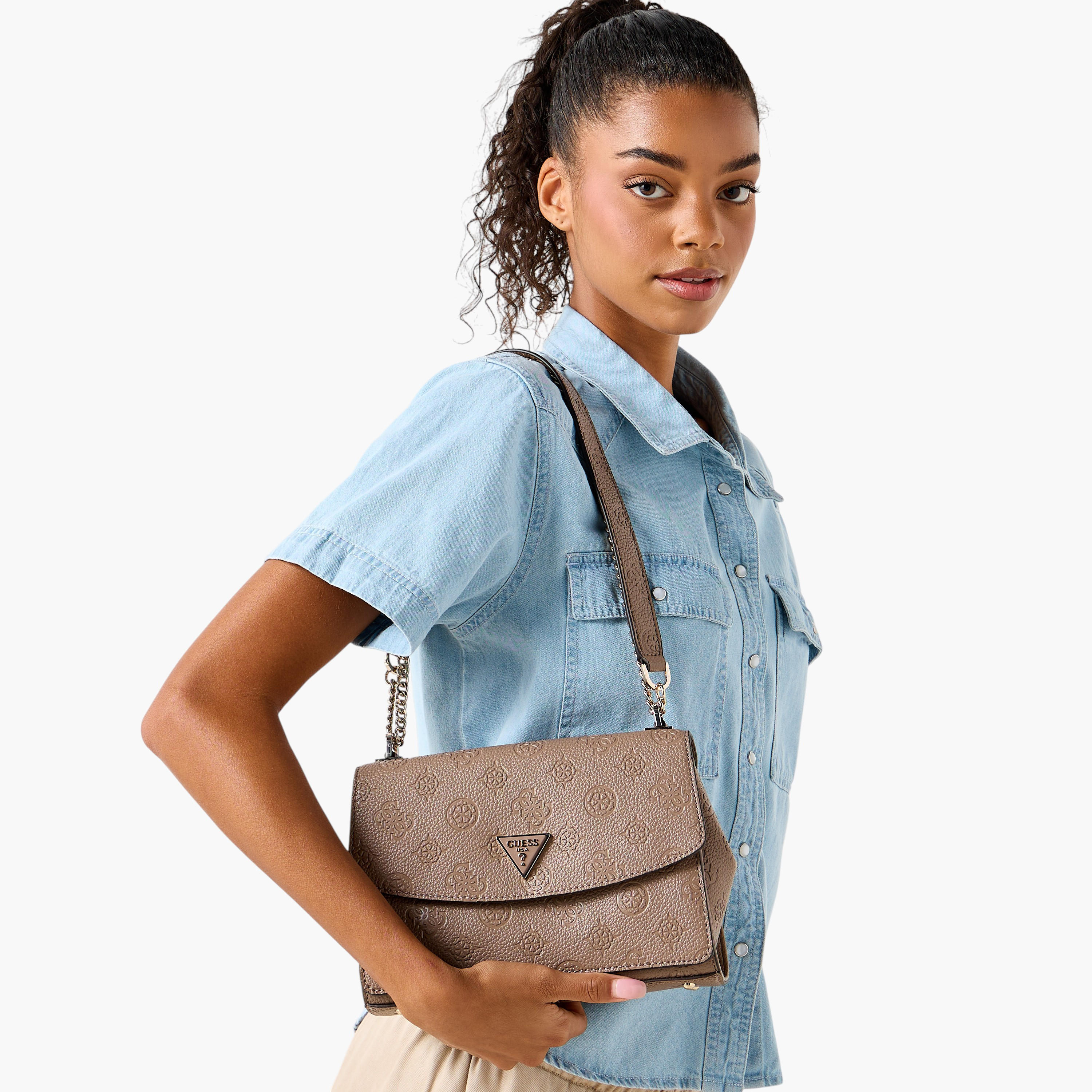 Guess Cresidia II Monogram Embossed Crossbody Bag with Chain Strap-women-bagsandwallets-handbags-image-2