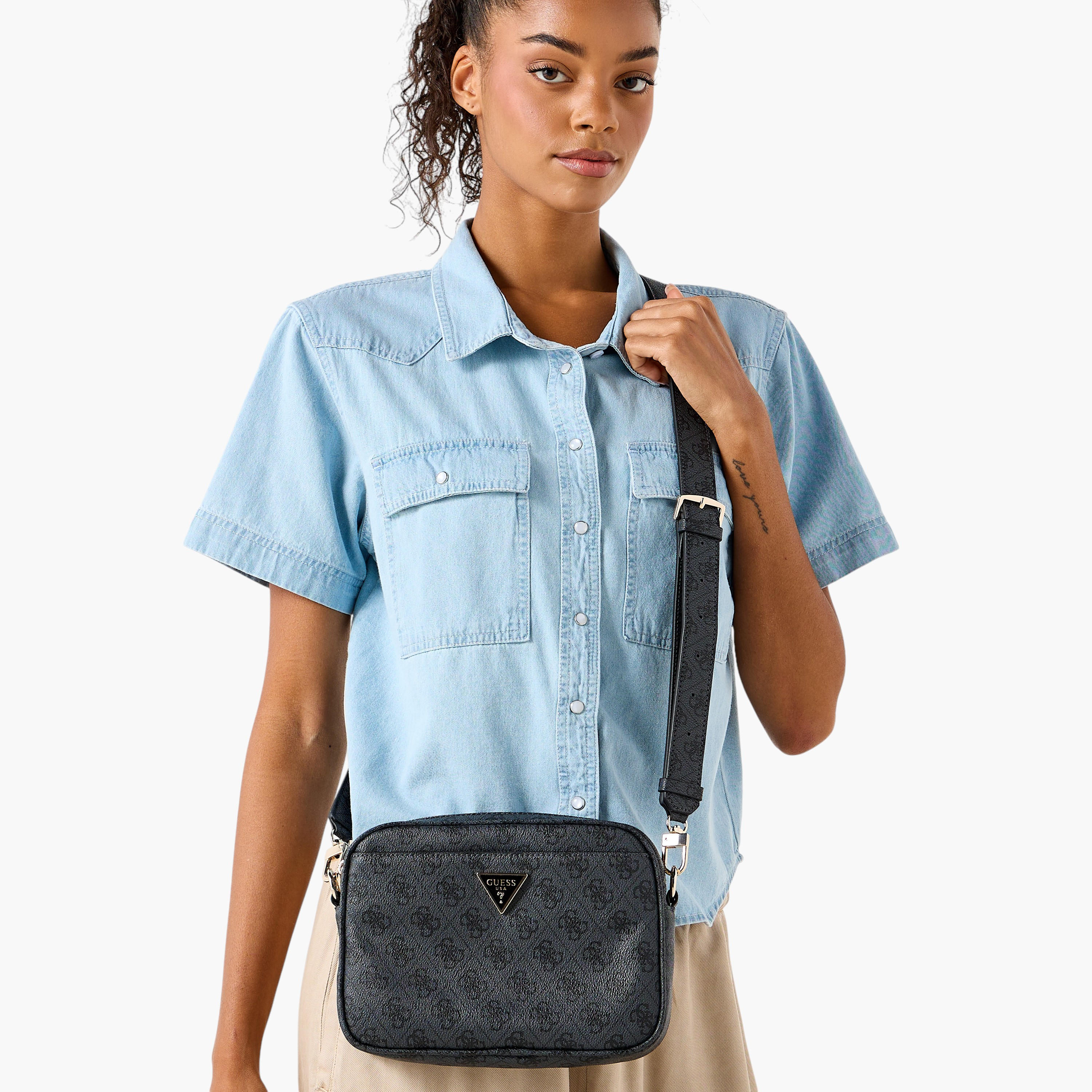 Guess Meridian II Monogram Print Crossbody Bag with Adjustable Strap-women-bagsandwallets-handbags-image-2