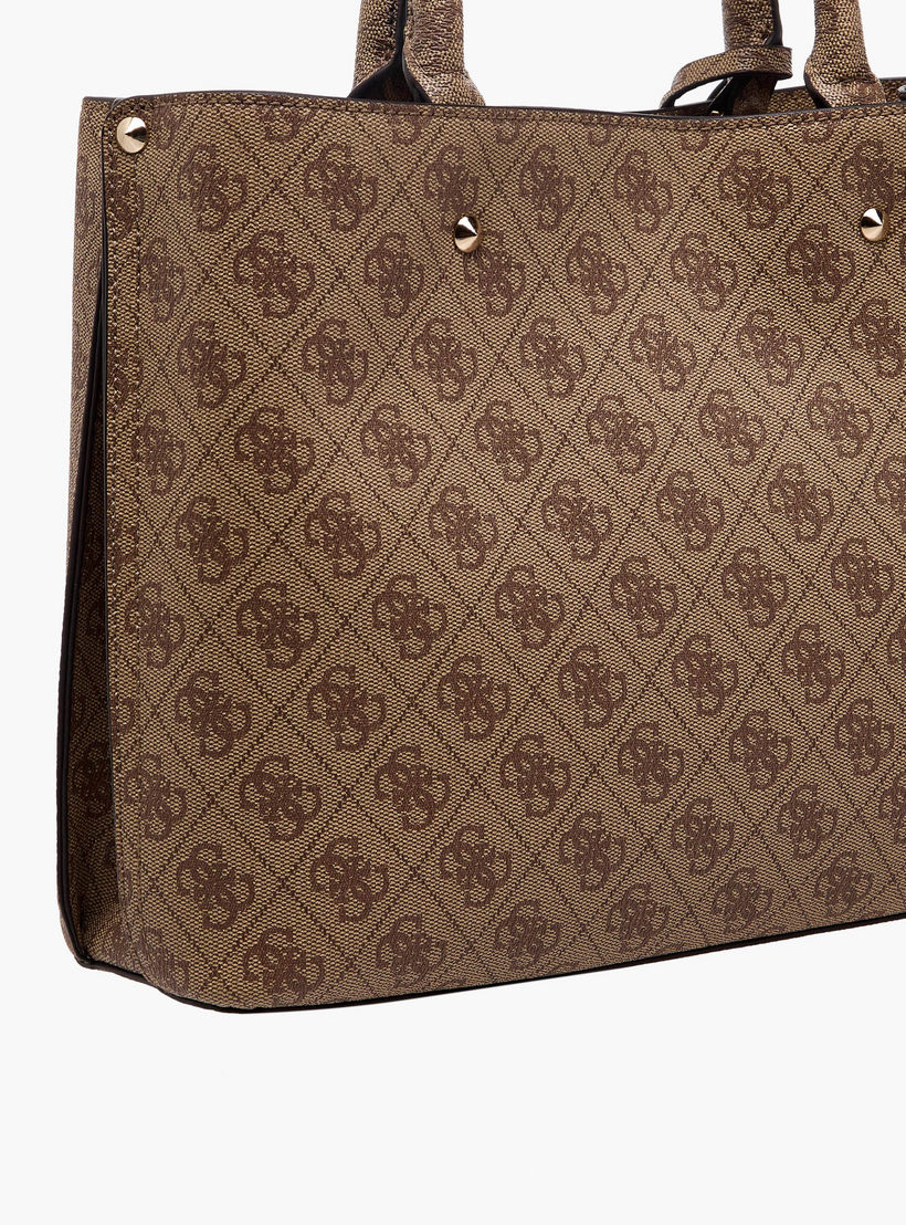 Guess Meridian II Monogram Texture Tote Bag with Detachable Strap-women-bagsandwallets-handbags-image-6