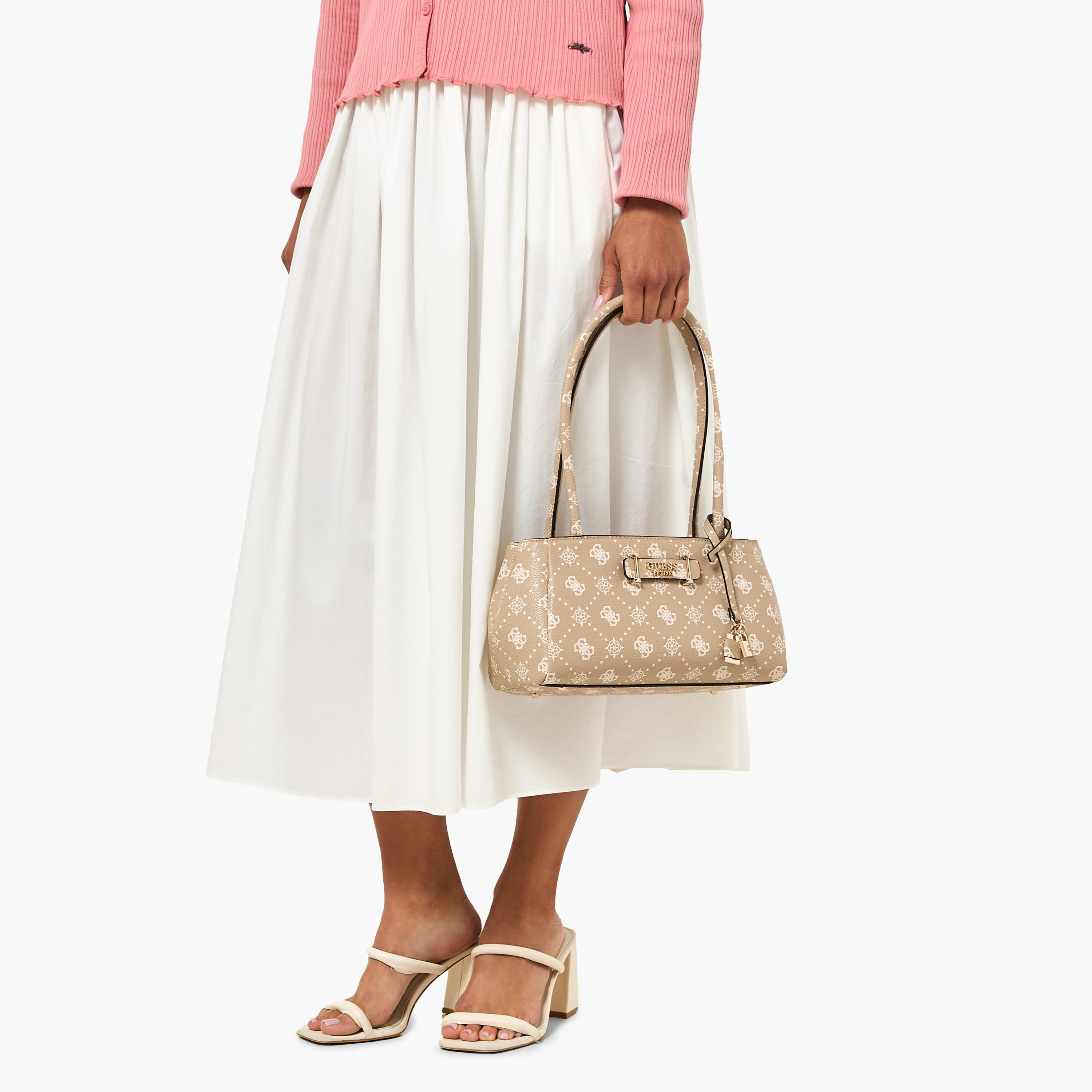 Guess Carrie Monogram Print Shoulder Bag with Zip Closure-women-bagsandwallets-handbags-image-2