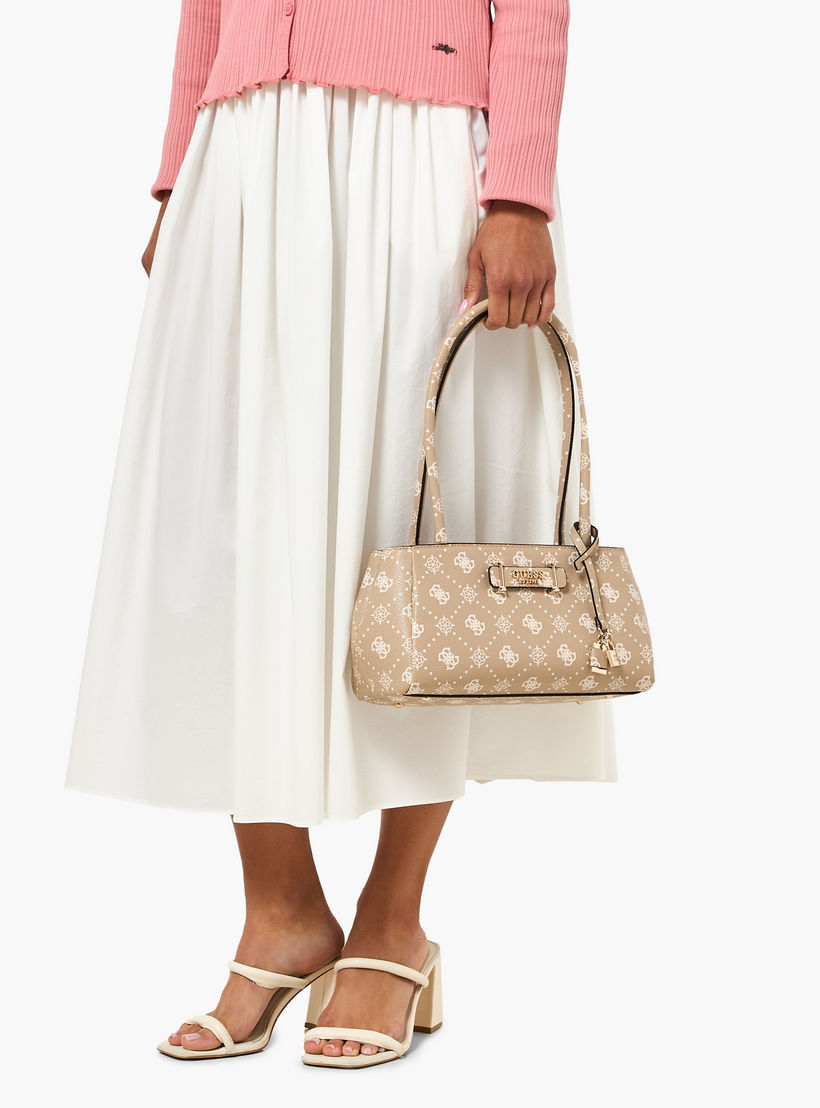 Guess Carrie Monogram Print Shoulder Bag with Zip Closure-women-bagsandwallets-handbags-image-2
