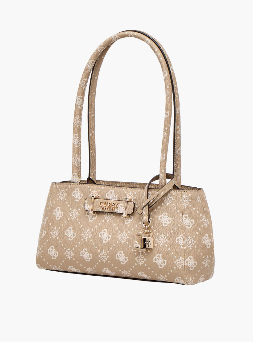Guess Carrie Monogram Print Shoulder Bag with Zip Closure-women-bagsandwallets-handbags-image-3