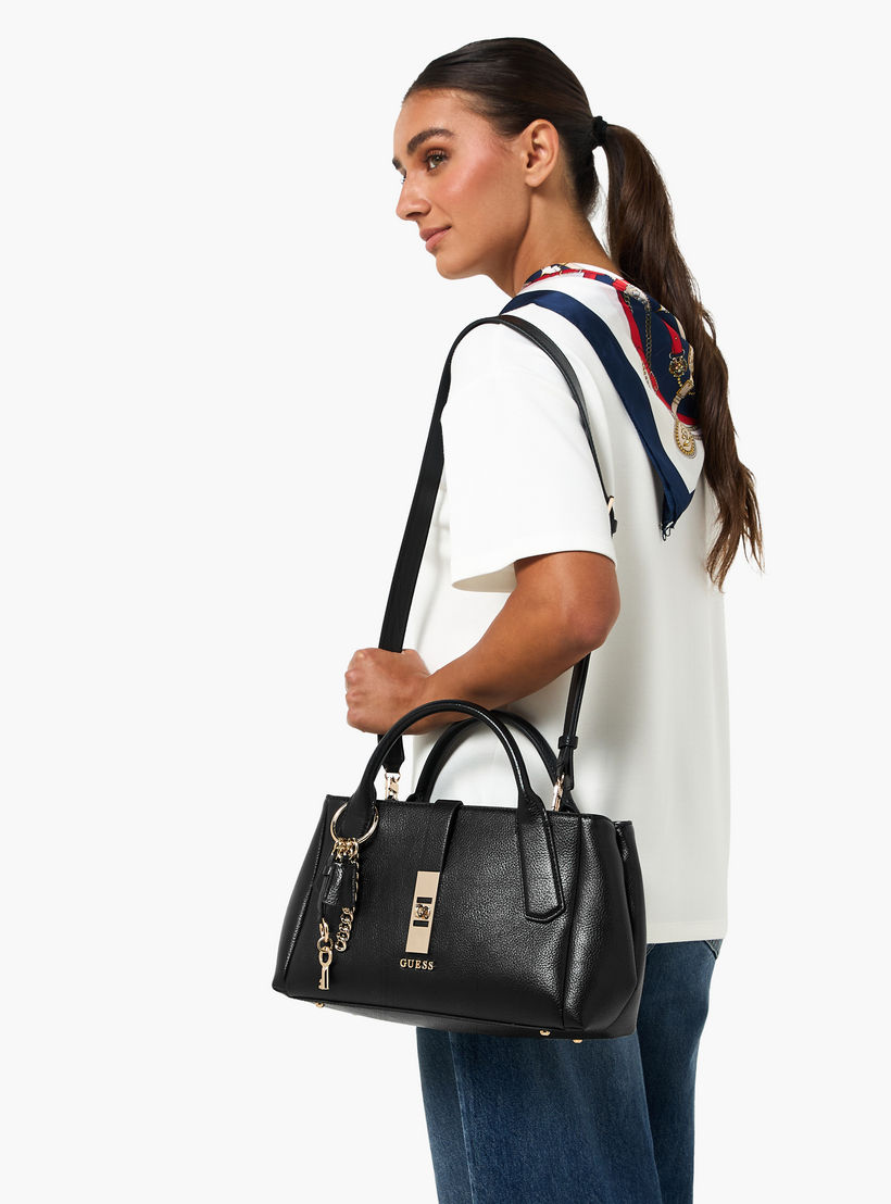 Guess Brooke Textured Satchel Bag with Detachable Strap-women-bagsandwallets-handbags-image-8