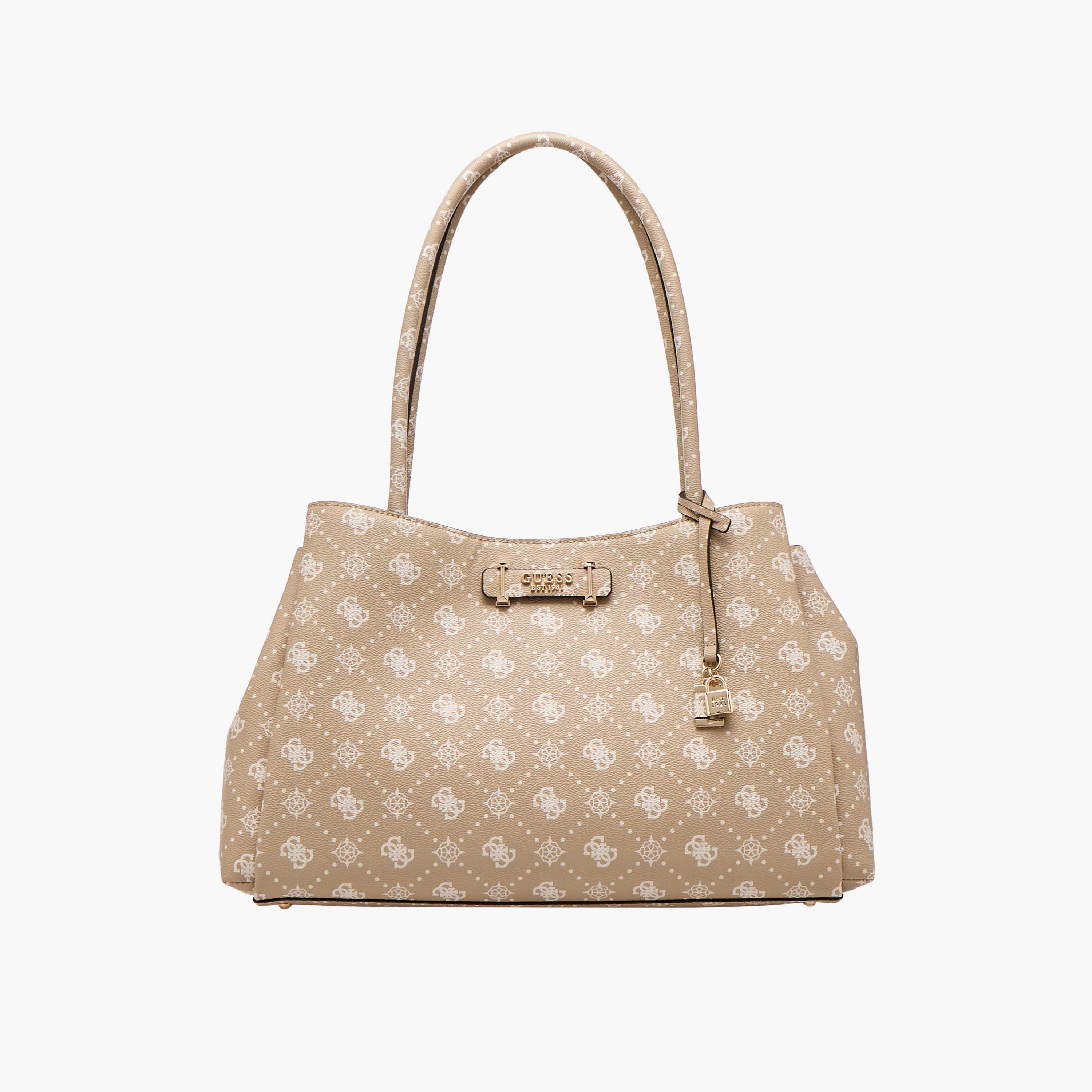 Guess Carrie Monogram Print Tote Bag with Double Handle-women-bagsandwallets-handbags-image-1