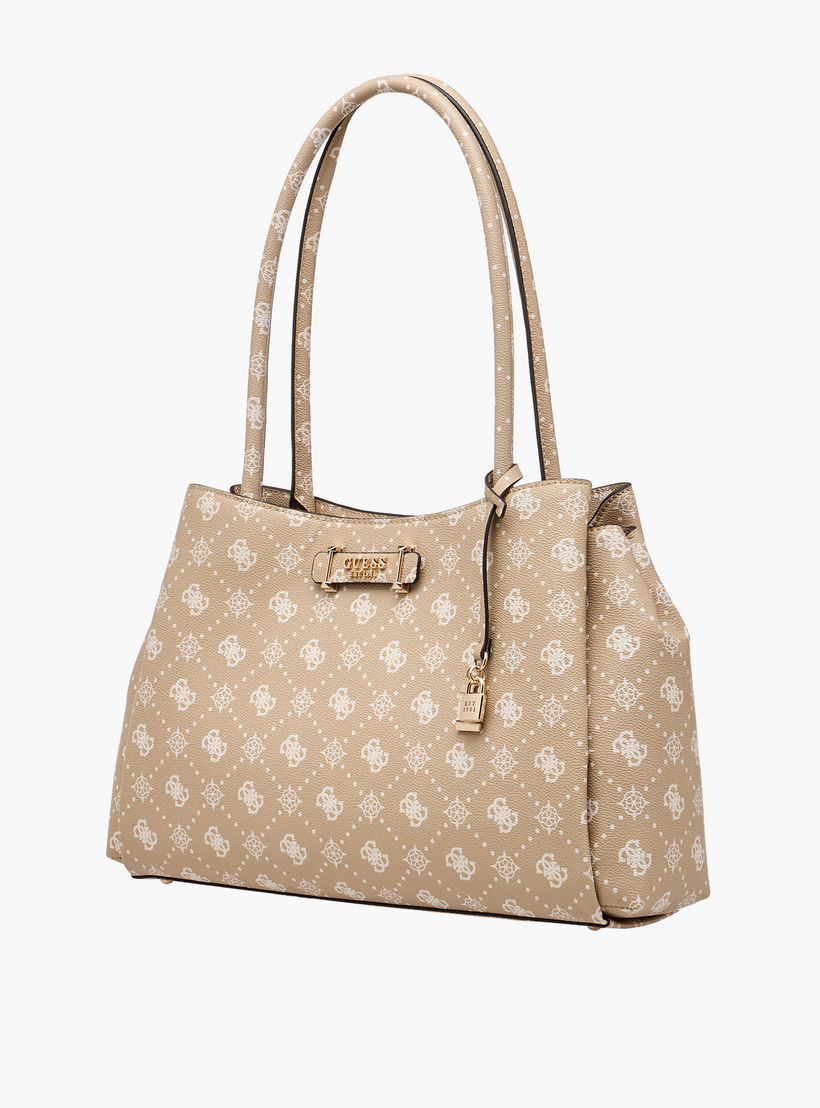 Guess Carrie Monogram Print Tote Bag with Double Handle-women-bagsandwallets-handbags-image-3