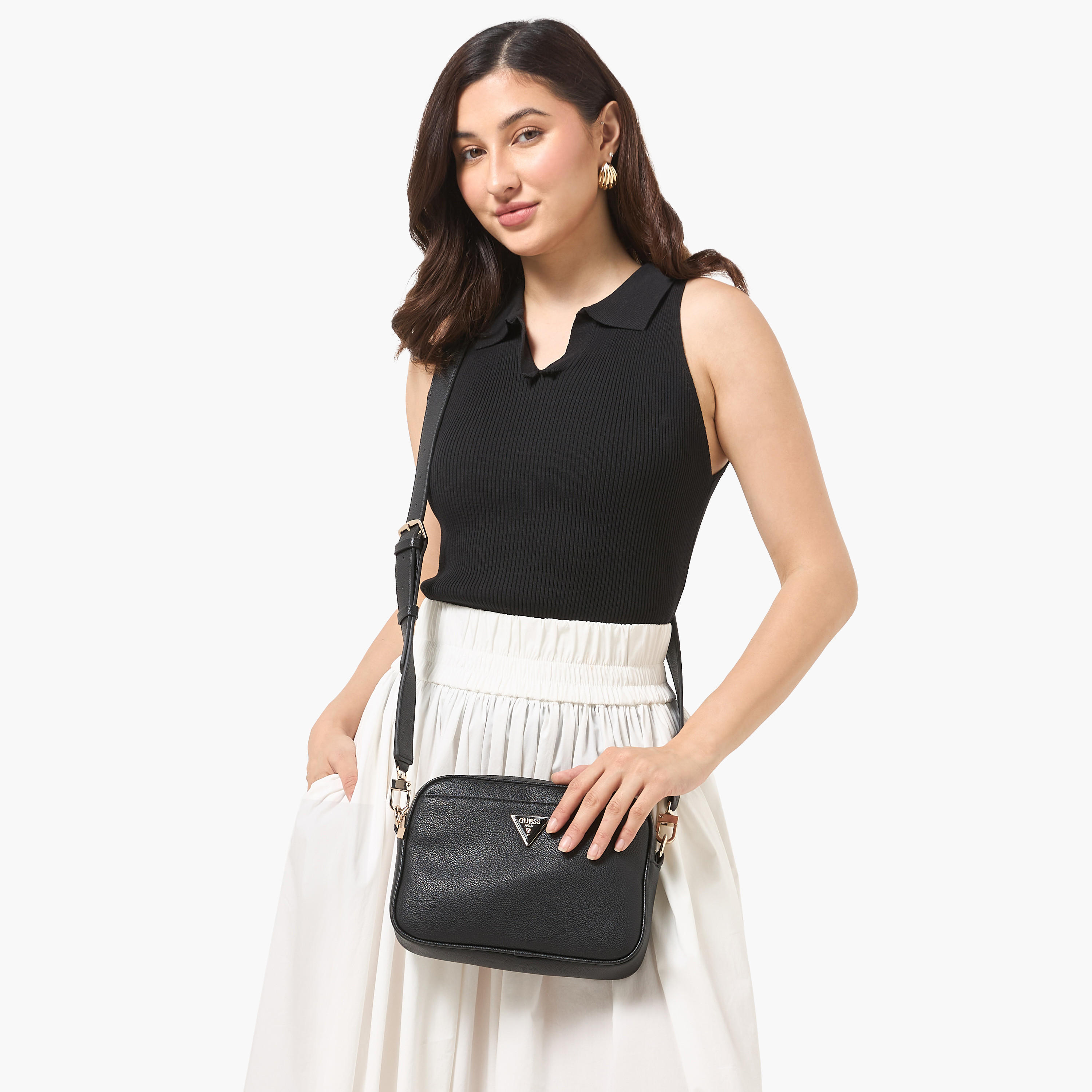 Guess Meridian II Textured Crossbody Bag with Detachable Strap-women-bagsandwallets-handbags-image-2