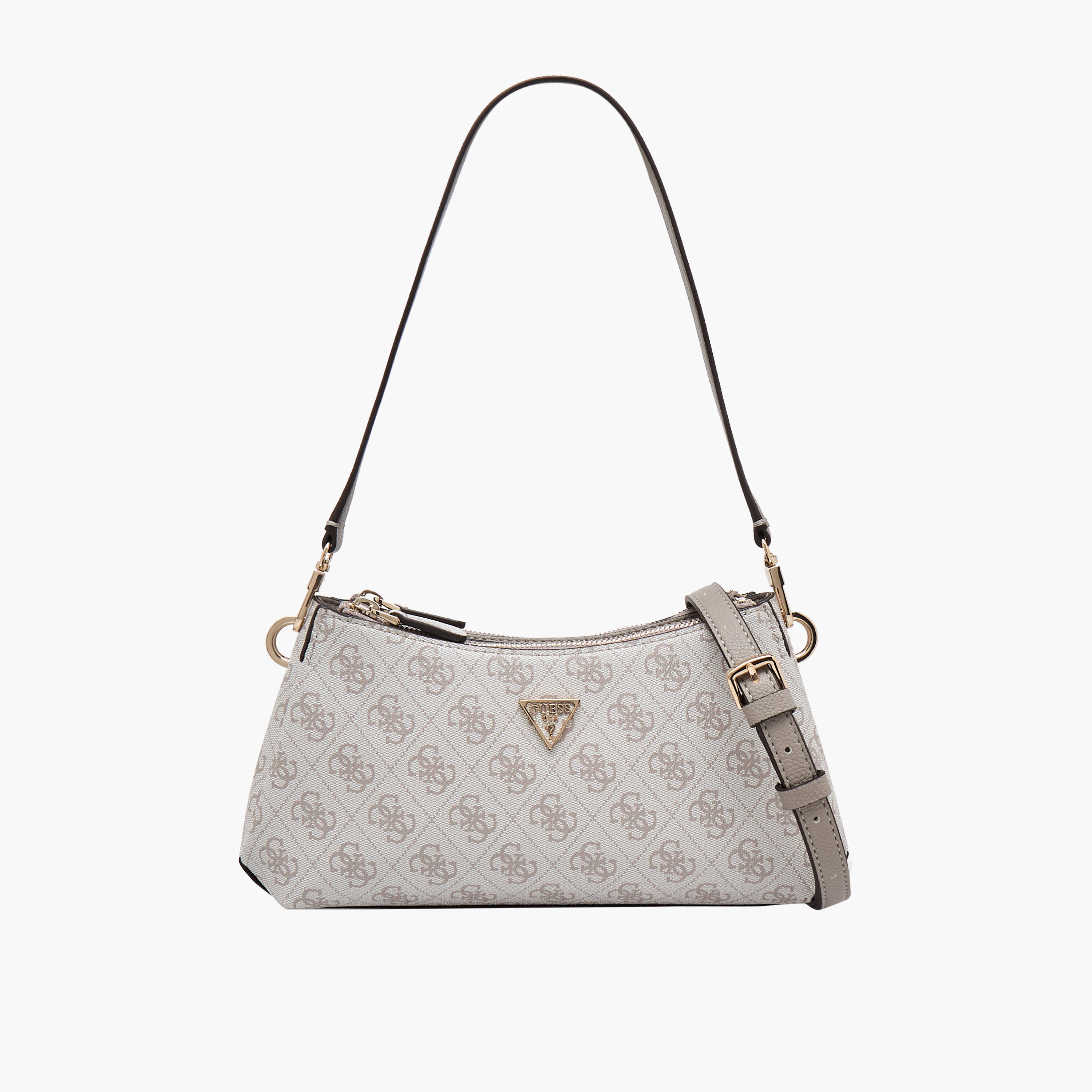 Guess Noelle II Monogram Texture Shoulder Bag with Detachable Strap-women-bagsandwallets-handbags-image-1