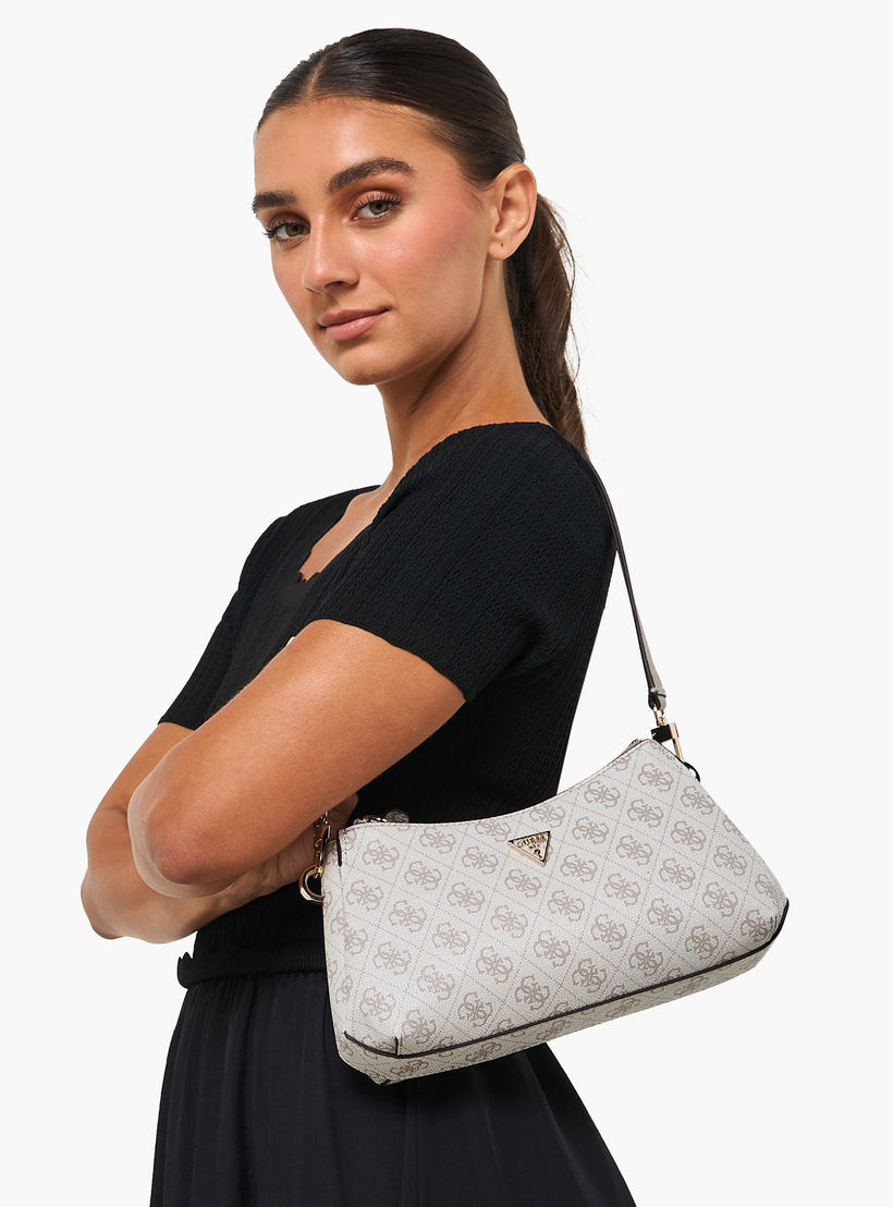 Guess Noelle II Monogram Texture Shoulder Bag with Detachable Strap-women-bagsandwallets-handbags-image-2