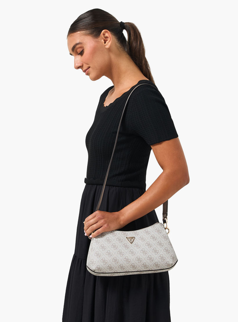 Guess Noelle II Monogram Texture Shoulder Bag with Detachable Strap-women-bagsandwallets-handbags-image-8