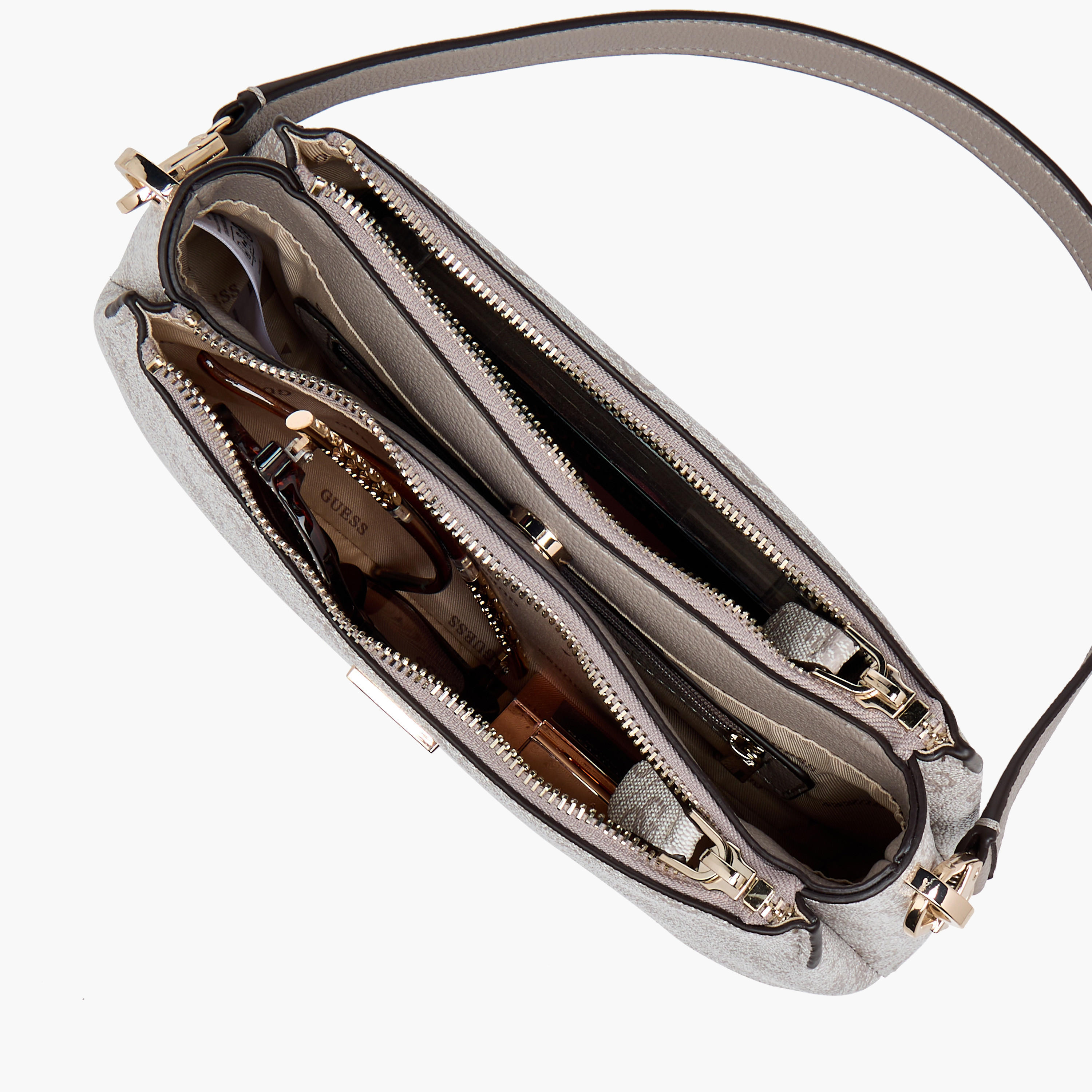 Guess Noelle II Monogram Texture Shoulder Bag with Detachable Strap-women-bagsandwallets-handbags-image-9