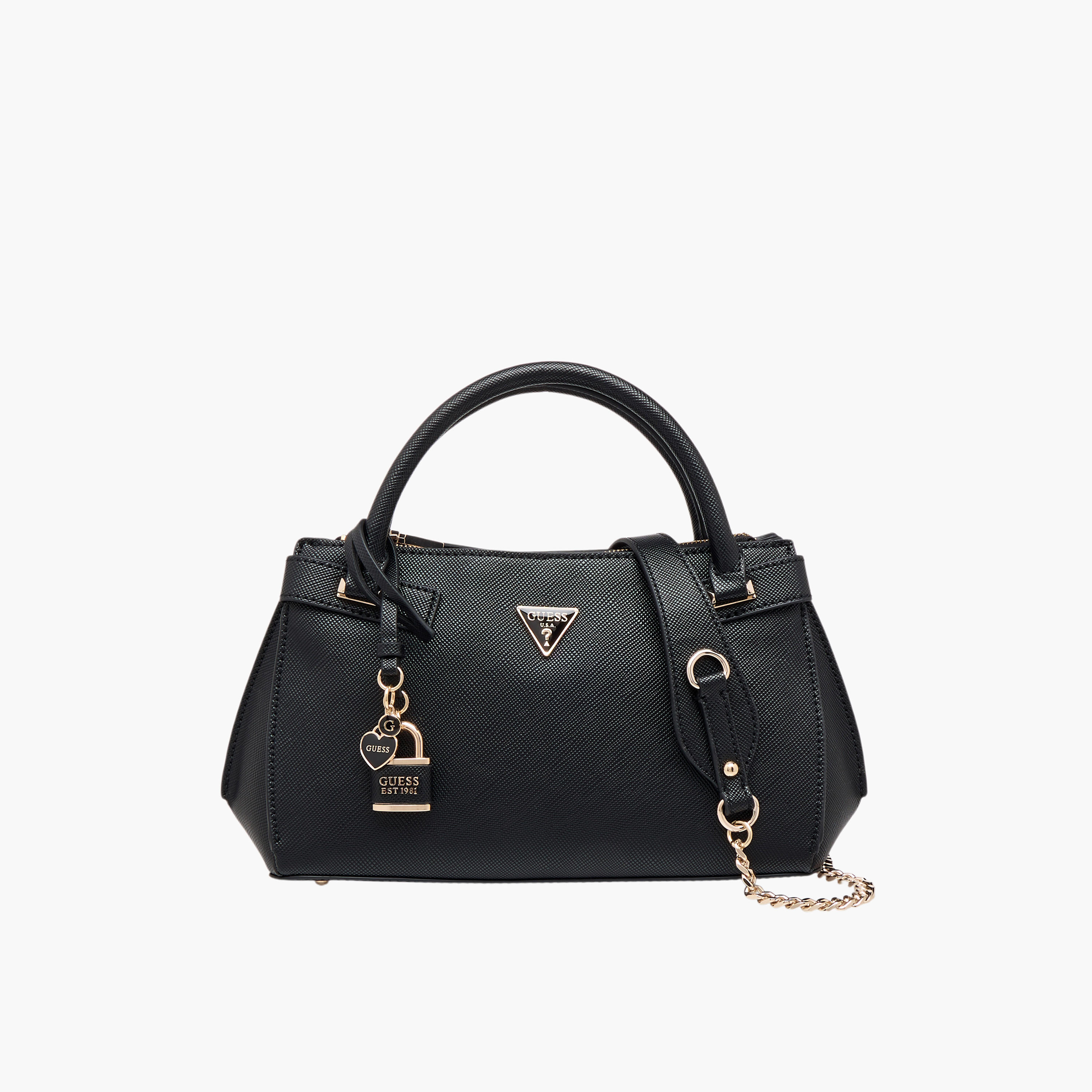 Guess Serenova Textured Satchel Bag with Detachable Strap-women-bagsandwallets-handbags-image-1