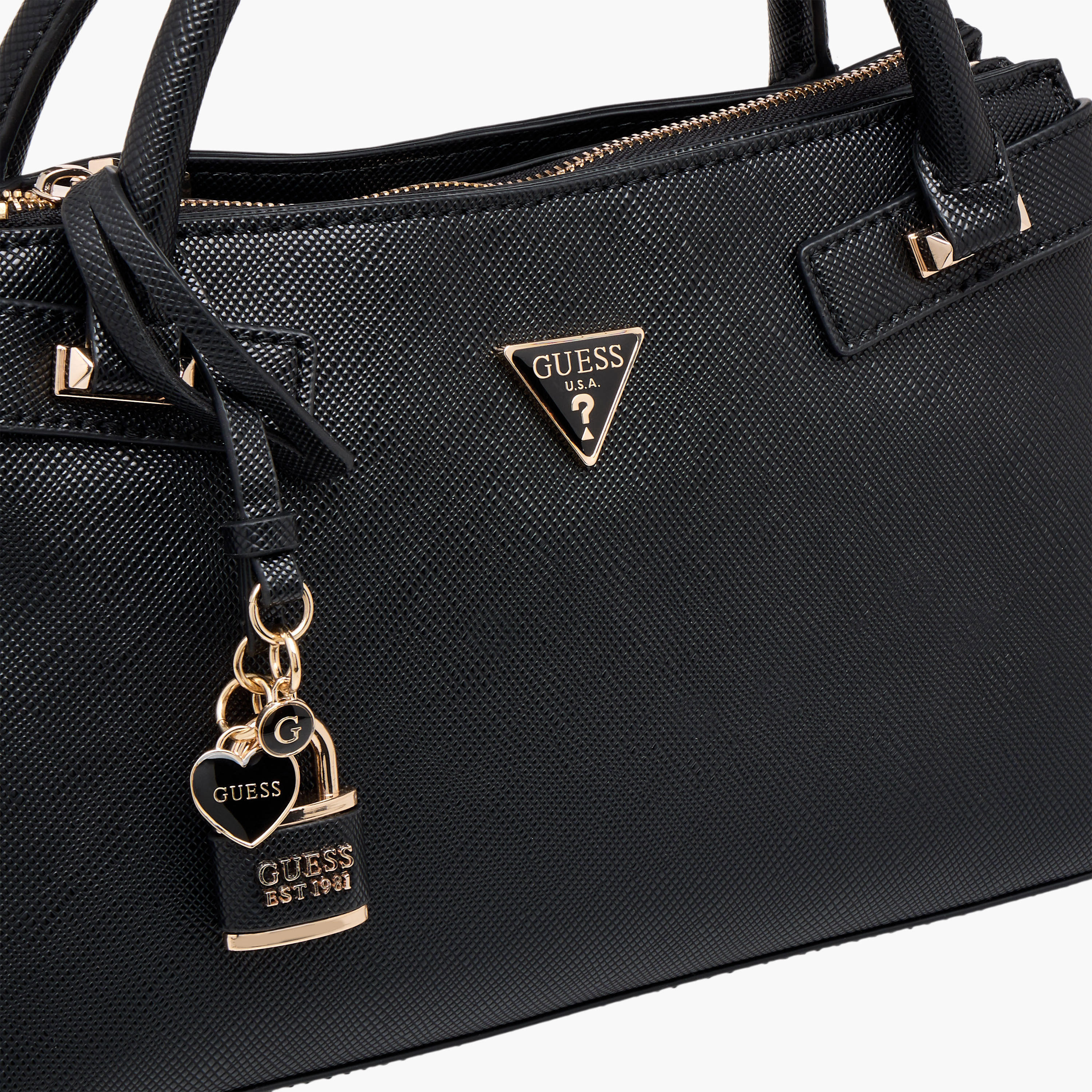 Guess Serenova Textured Satchel Bag with Detachable Strap-women-bagsandwallets-handbags-image-5
