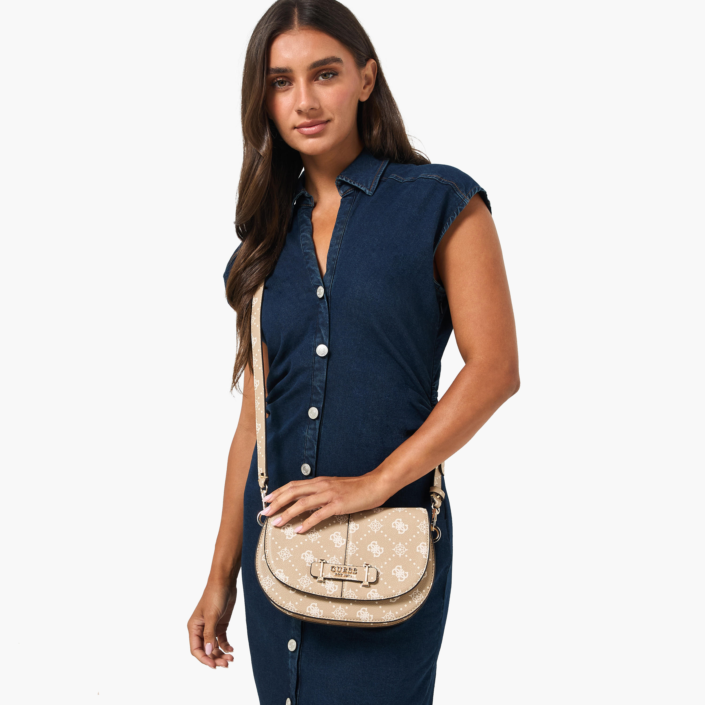 Guess Carrie Printed Crossbody Bag with Button Closure-women-bagsandwallets-handbags-image-2
