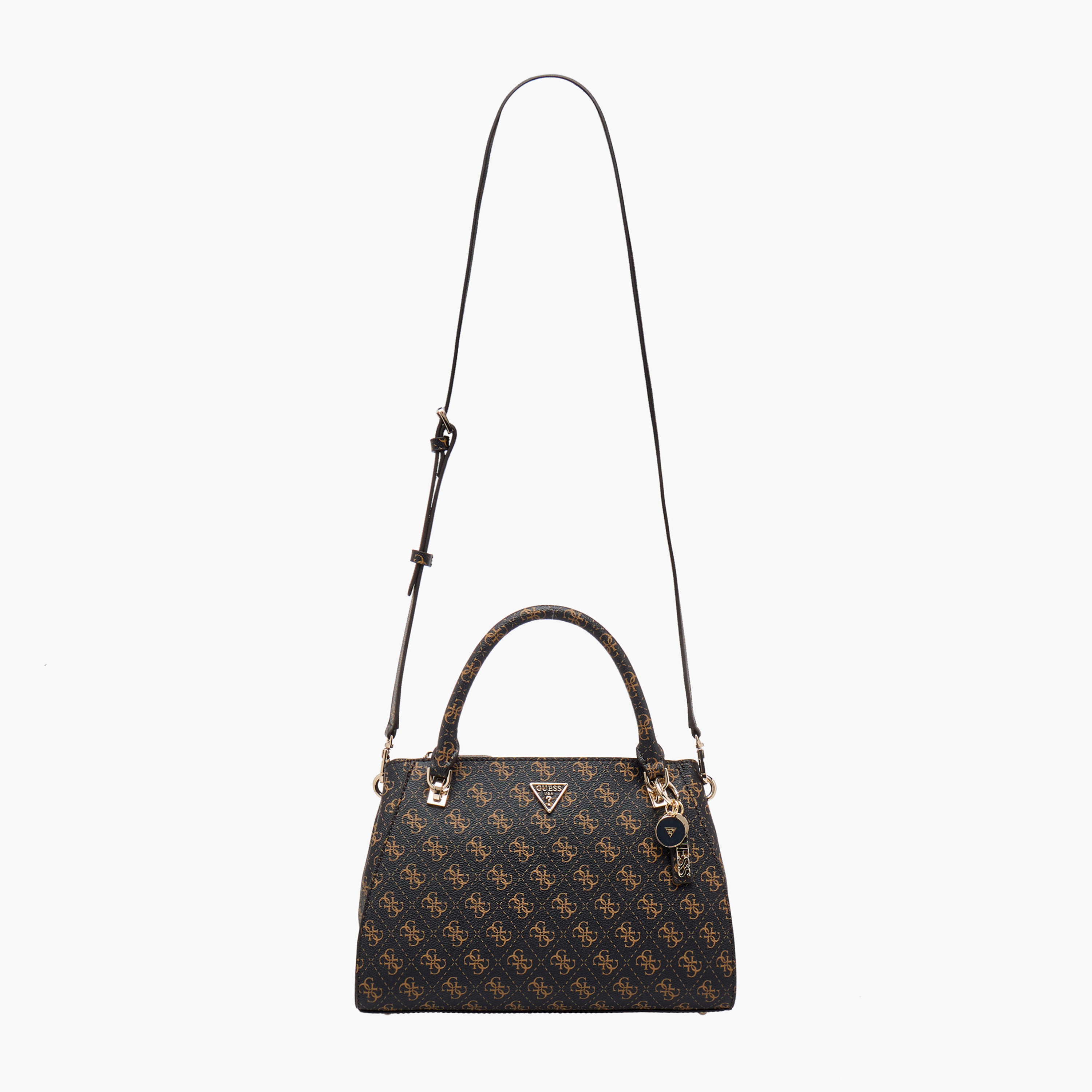 Guess Noelle II Monogram Print Satchel Bag with Detachable Strap-women-bagsandwallets-handbags-image-3