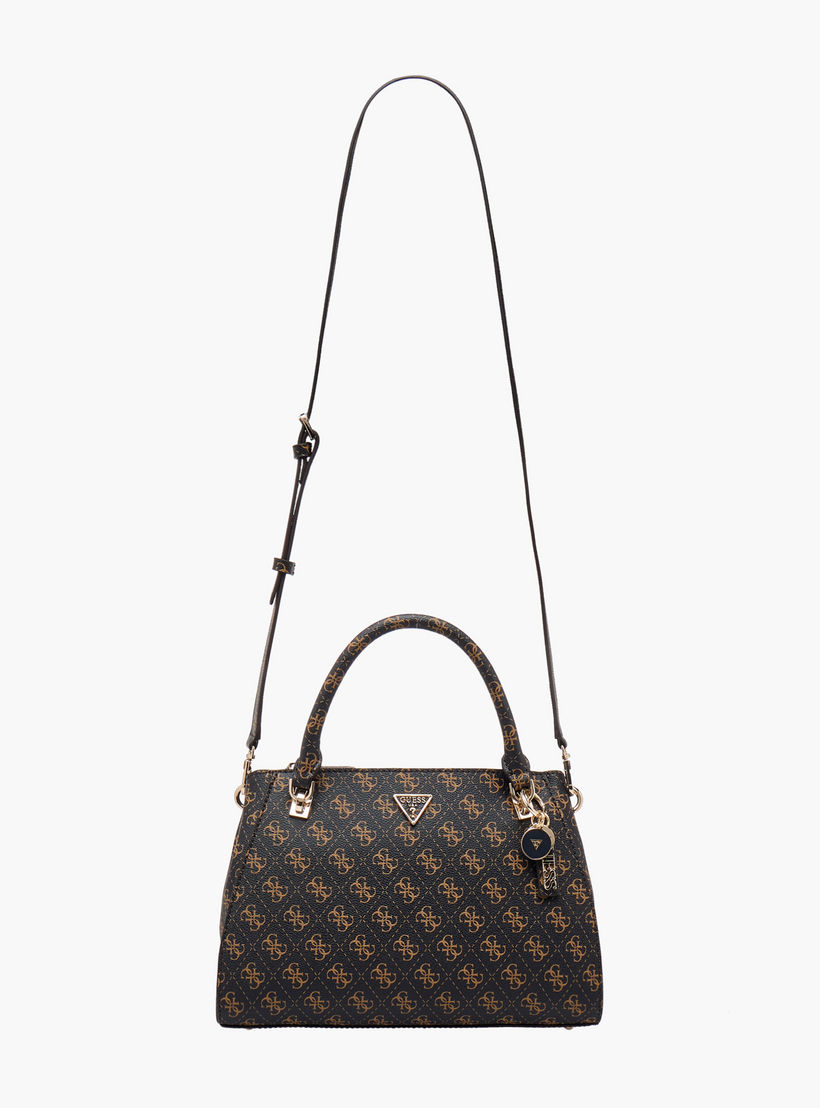 Guess Noelle II Monogram Print Satchel Bag with Detachable Strap-women-bagsandwallets-handbags-image-3