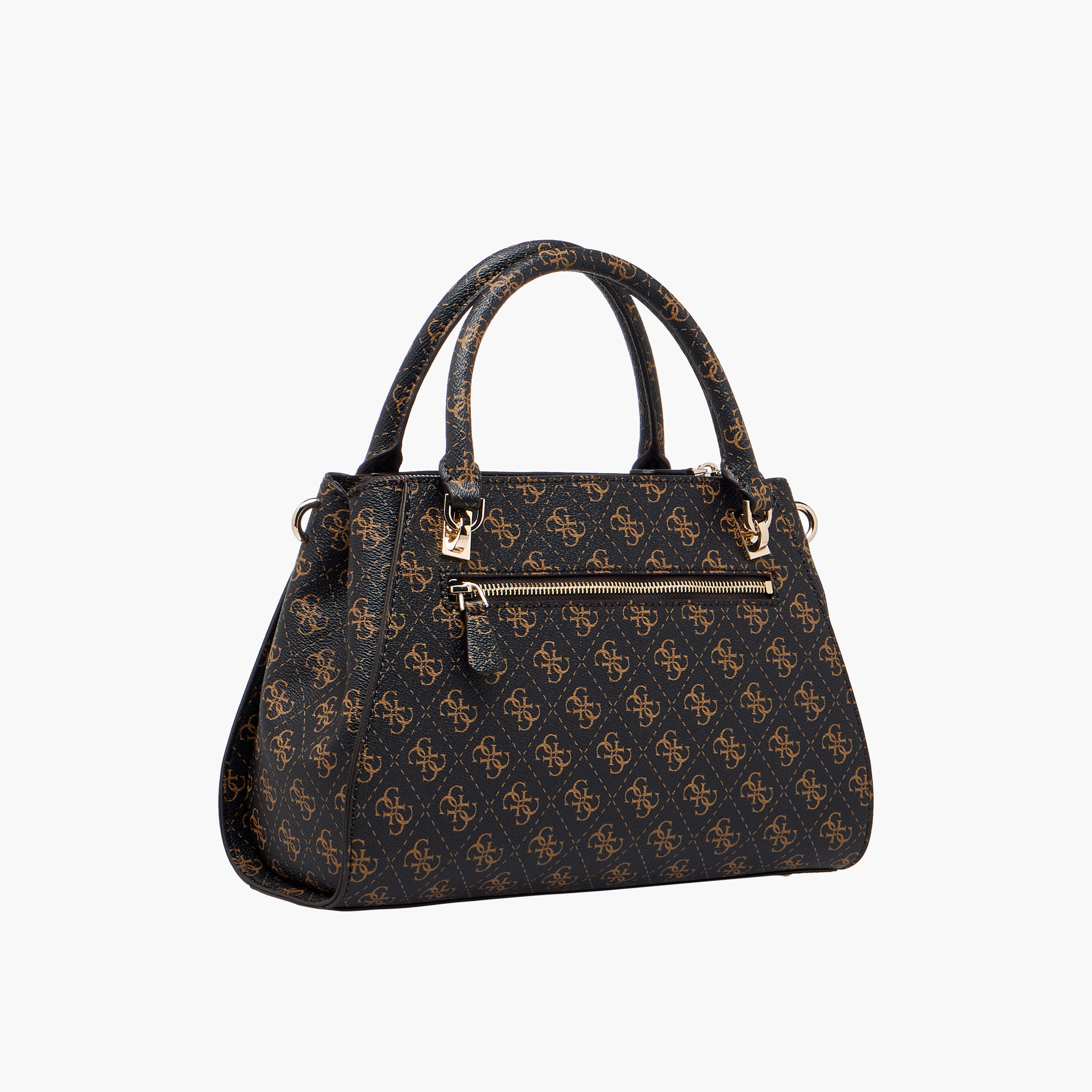 Guess Noelle II Monogram Print Satchel Bag with Detachable Strap-women-bagsandwallets-handbags-image-4
