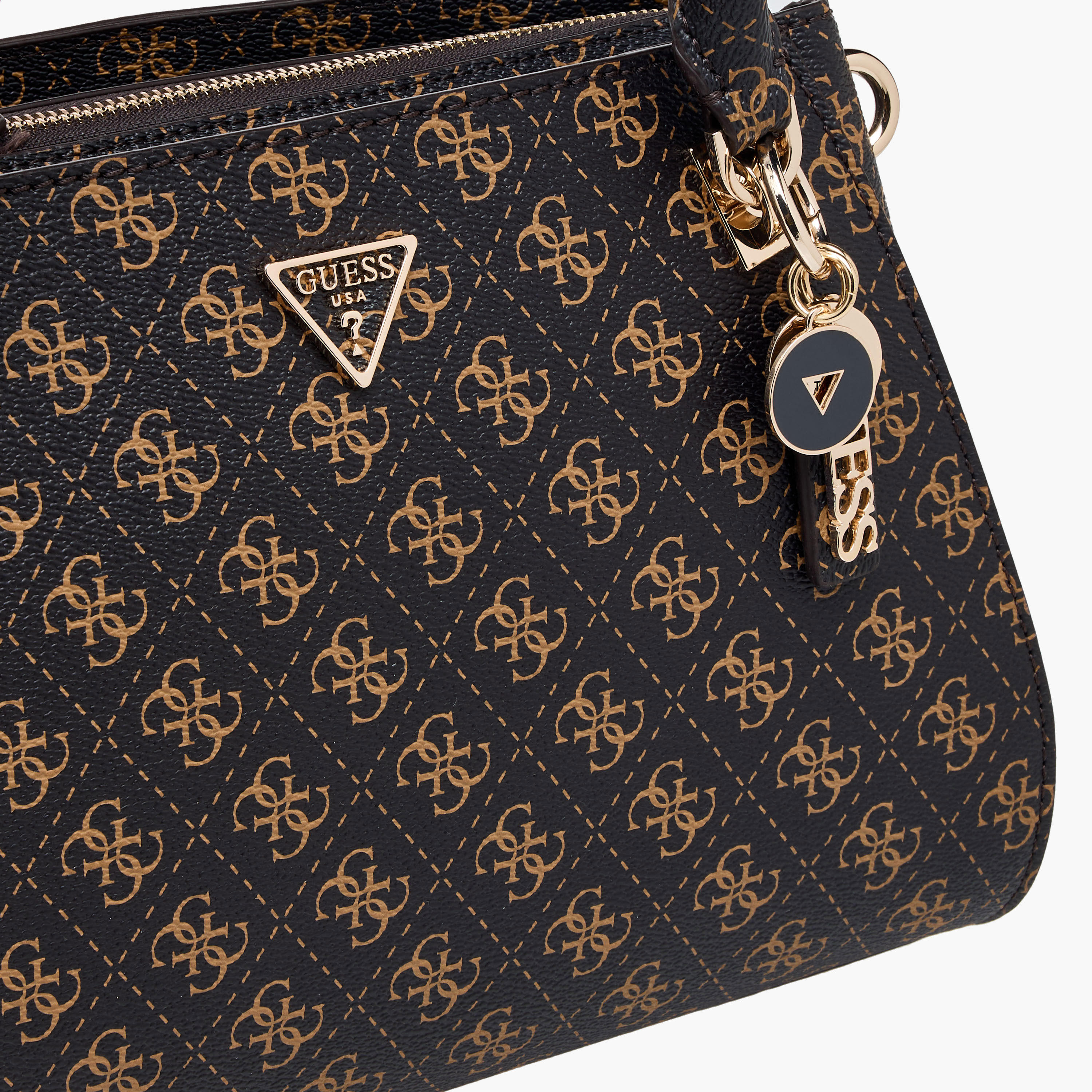 Guess Noelle II Monogram Print Satchel Bag with Detachable Strap-women-bagsandwallets-handbags-image-5