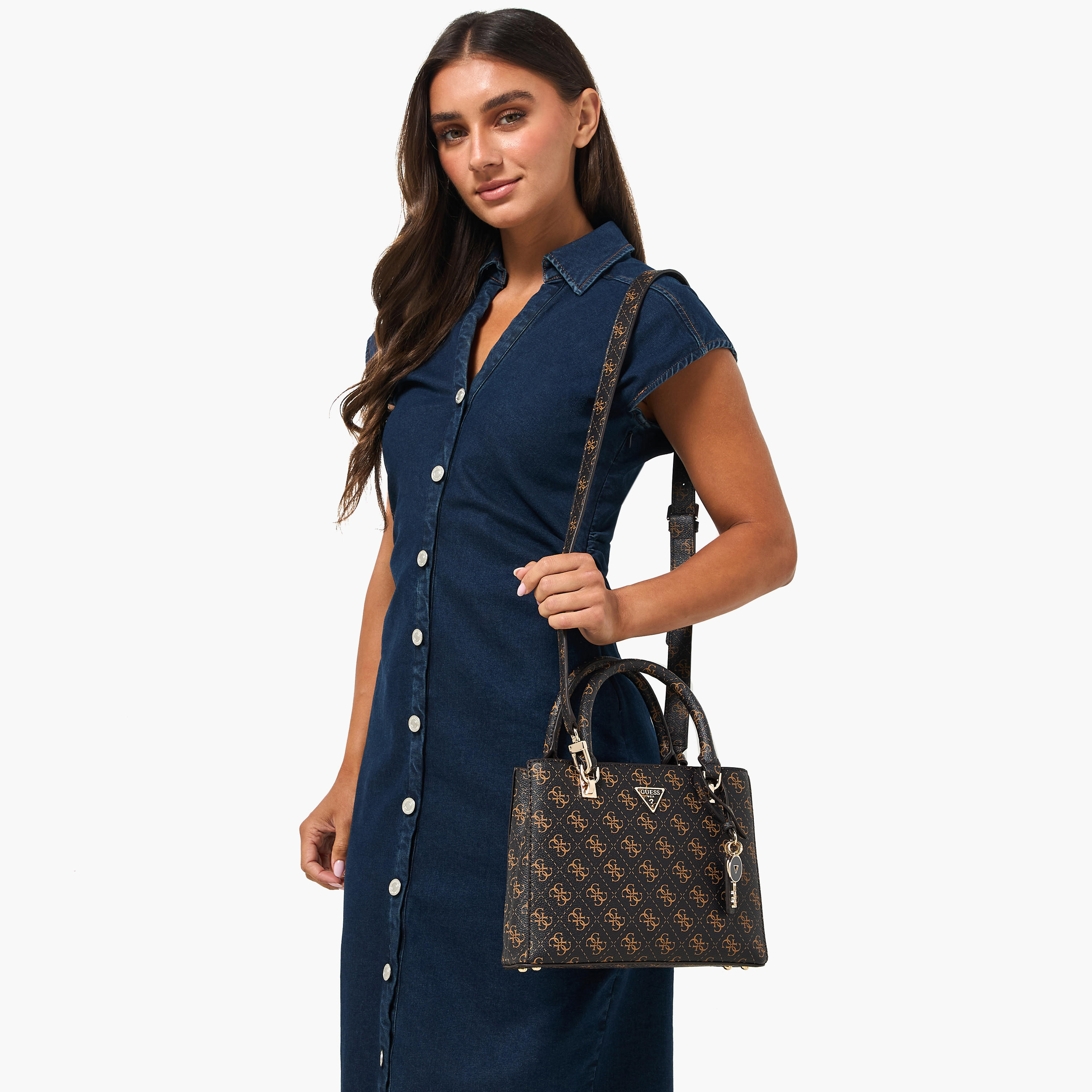 Guess Noelle II Monogram Print Crossbody Bag with Double Handle-women-bagsandwallets-handbags-image-2