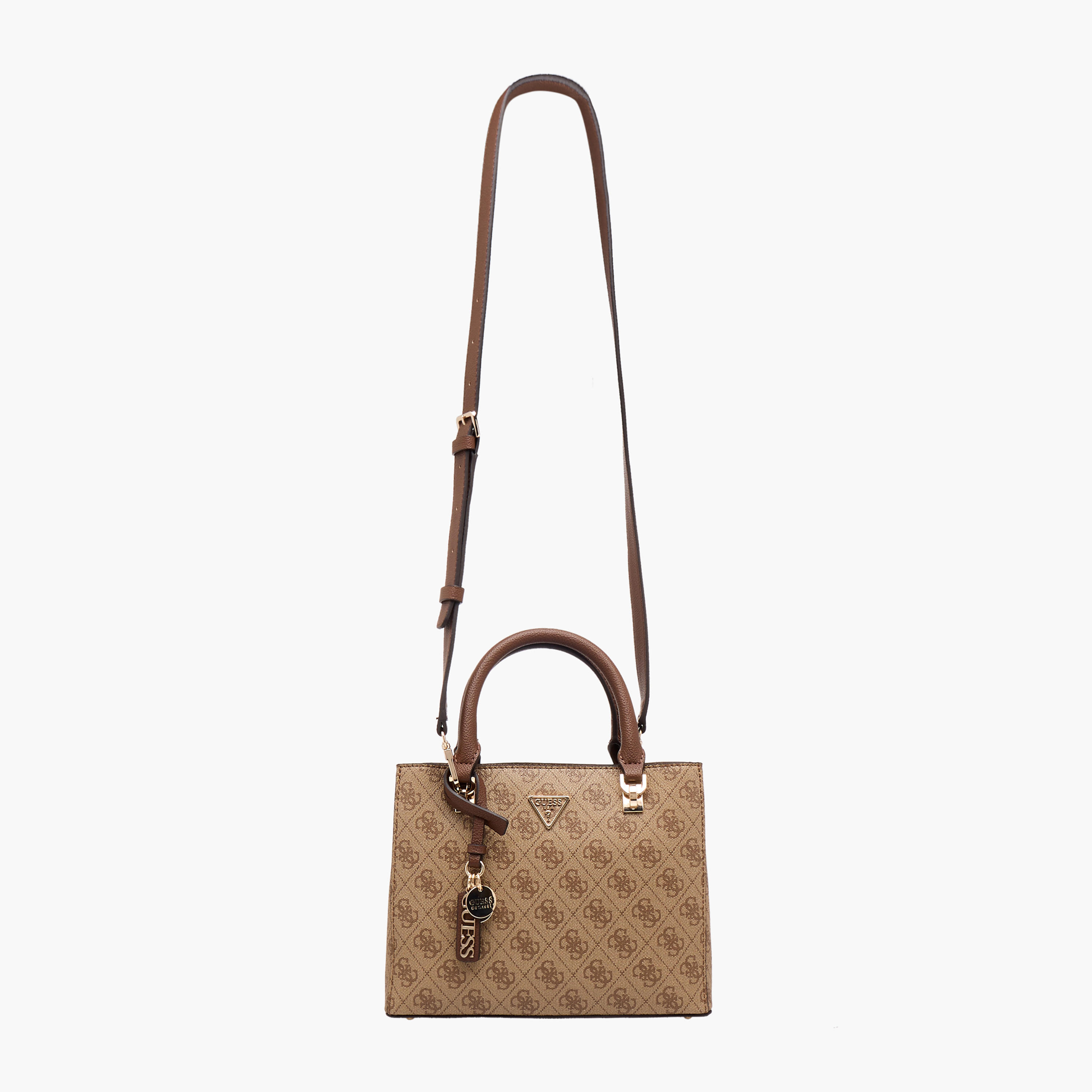 Guess Noelle II Monogram Textured Satchel Bag with Detachable Strap-women-bagsandwallets-handbags-image-3