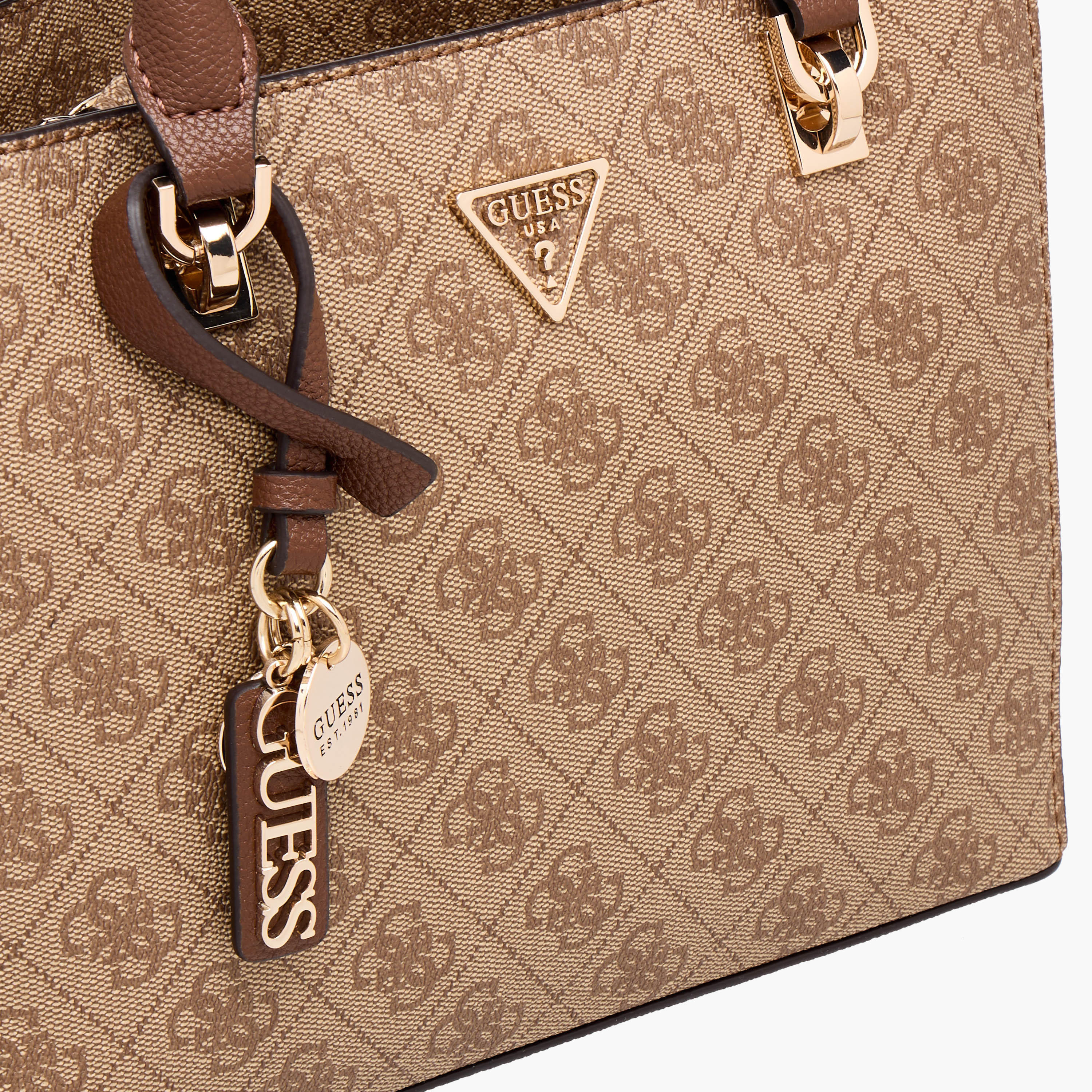 Guess Noelle II Monogram Textured Satchel Bag with Detachable Strap-women-bagsandwallets-handbags-image-5