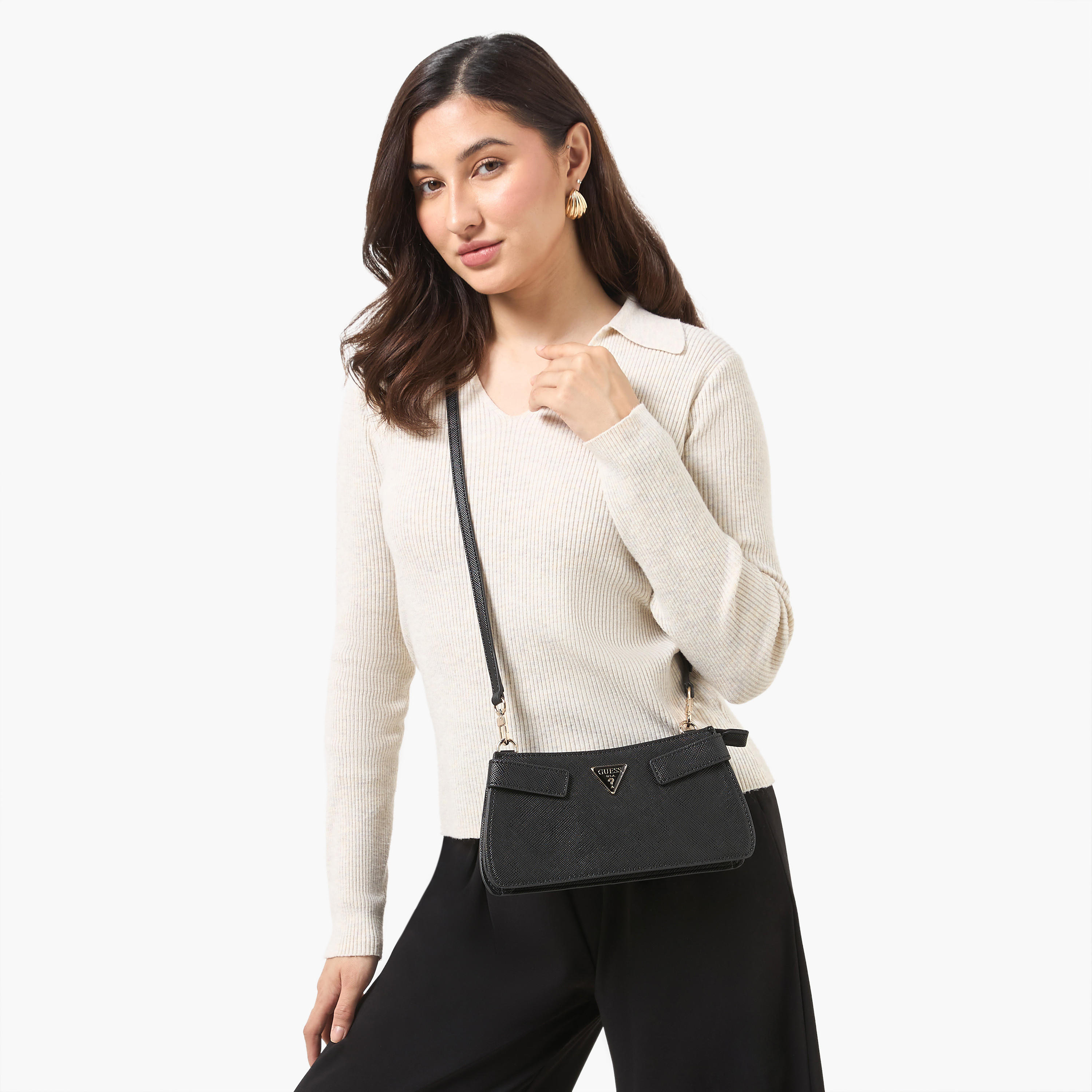 Guess Serenova Textured Crossbody Bag with Detachable Strap-women-bagsandwallets-handbags-image-2