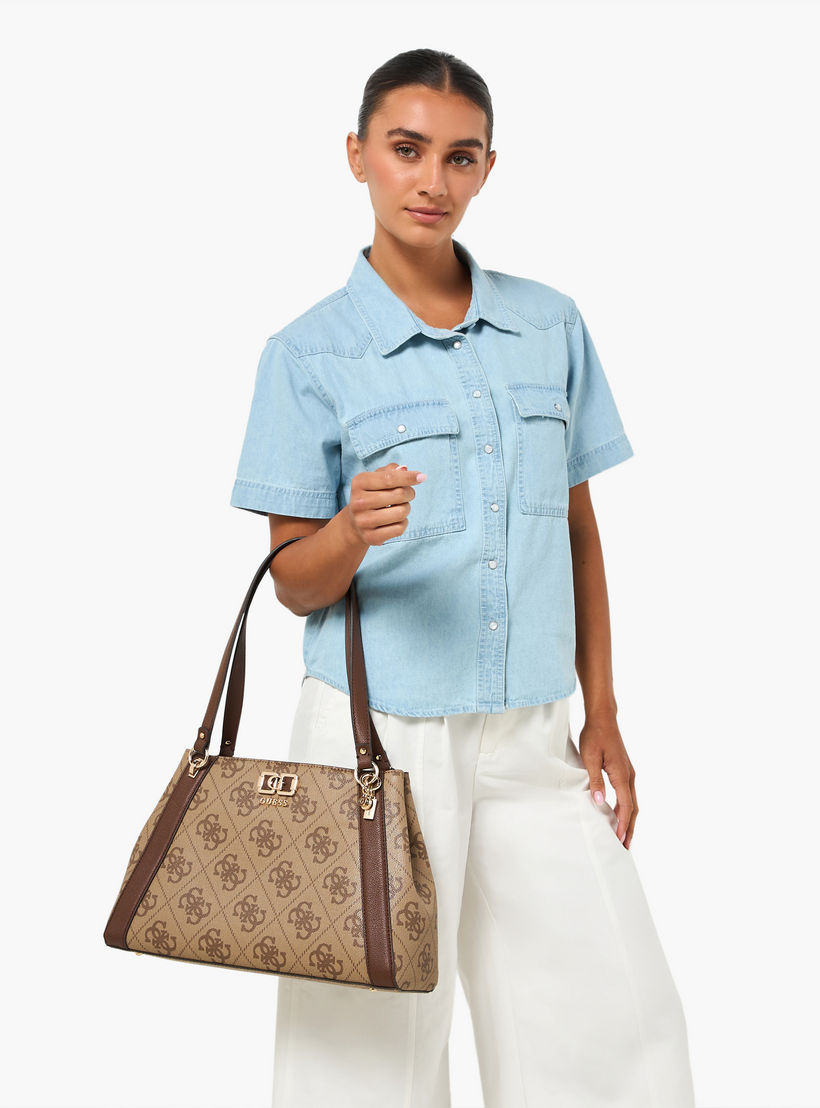 Guess Karnilla Printed Tote Bag with Zip Closure-women-bagsandwallets-handbags-image-2