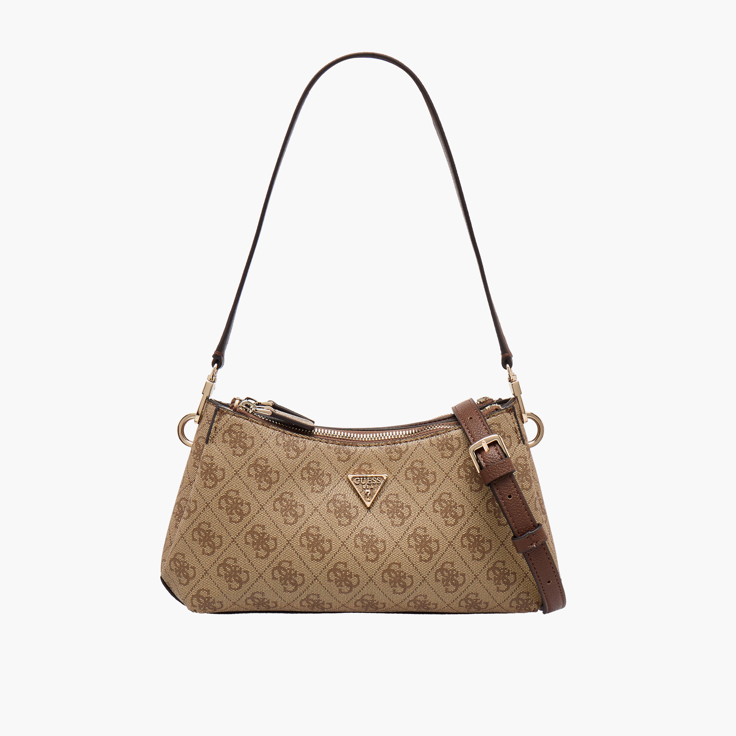 Guess Noelle II Monogram Texture Shoulder Bag with Detachable Strap-women-bagsandwallets-handbags-image-1
