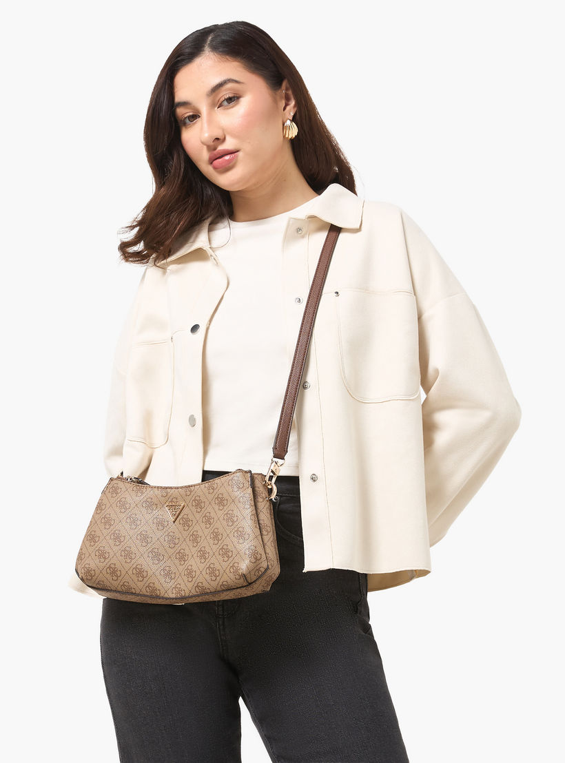 Guess Noelle II Monogram Texture Shoulder Bag with Detachable Strap-women-bagsandwallets-handbags-image-2